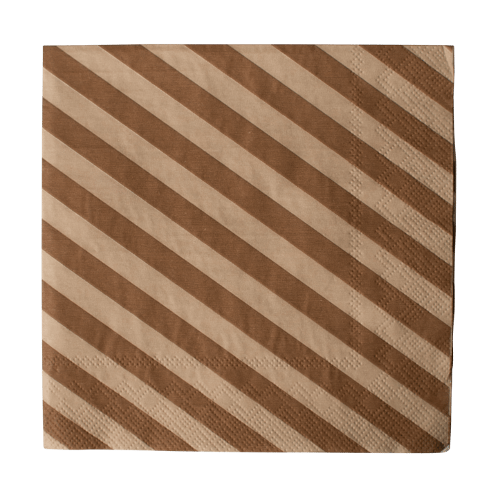 Tovagliolo di carta Stripe 33x33 cm confezione da 20 - Nocciola - DBKD