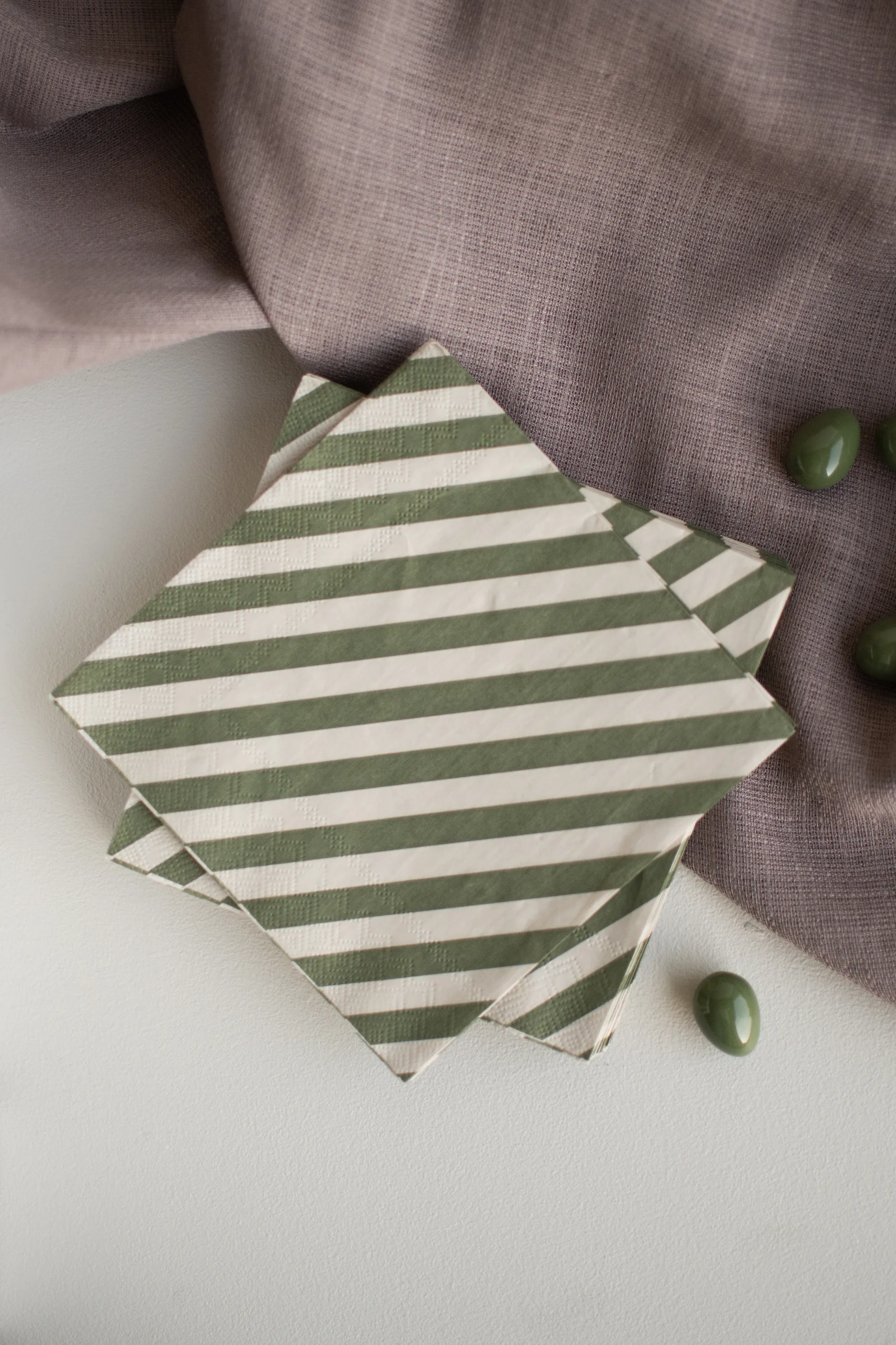 Tovagliolo di carta Stripe 33x33 cm confezione da 20, Verde DBKD