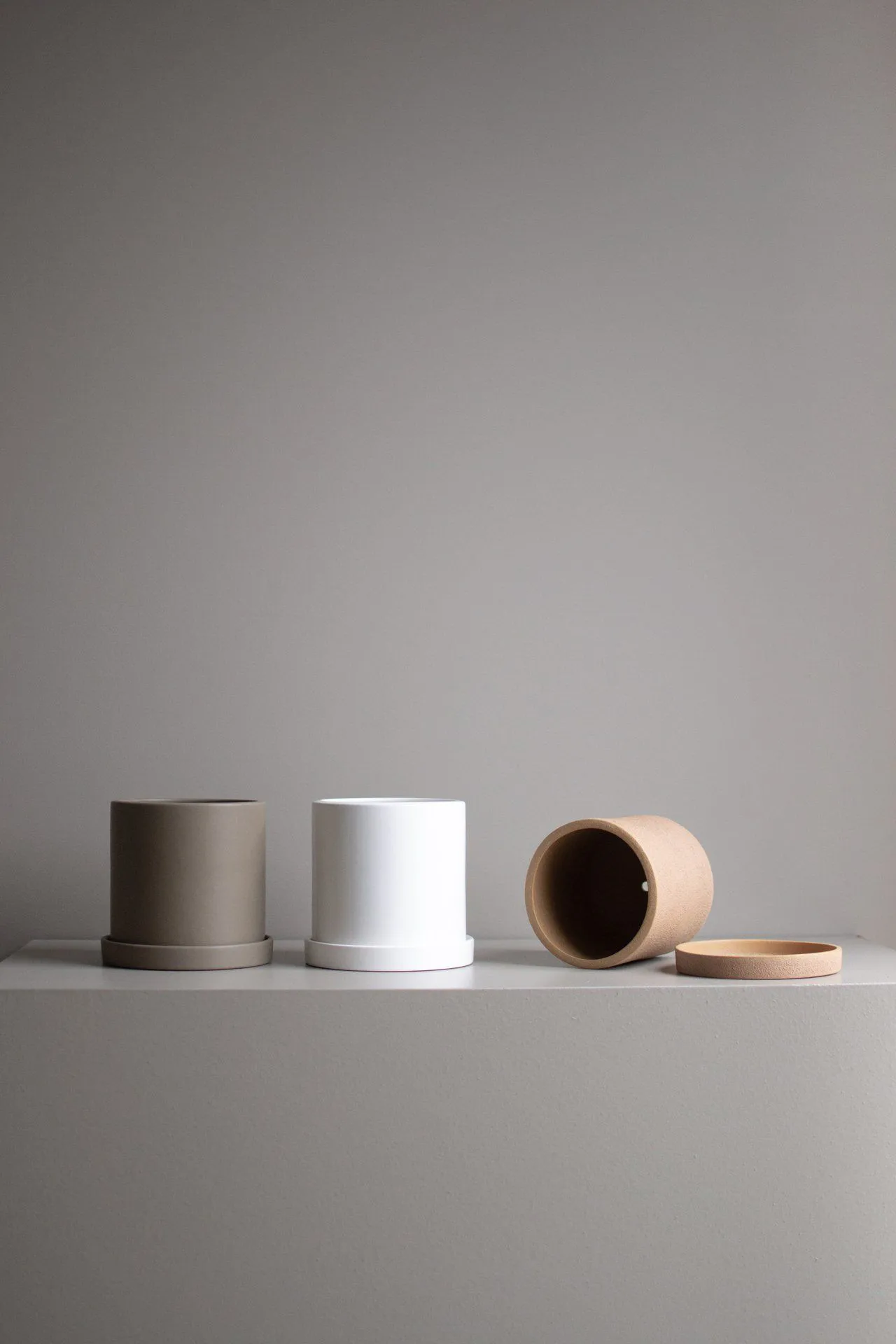 Vaso Ø13 cm con sottovaso Grow, Shiny white DBKD