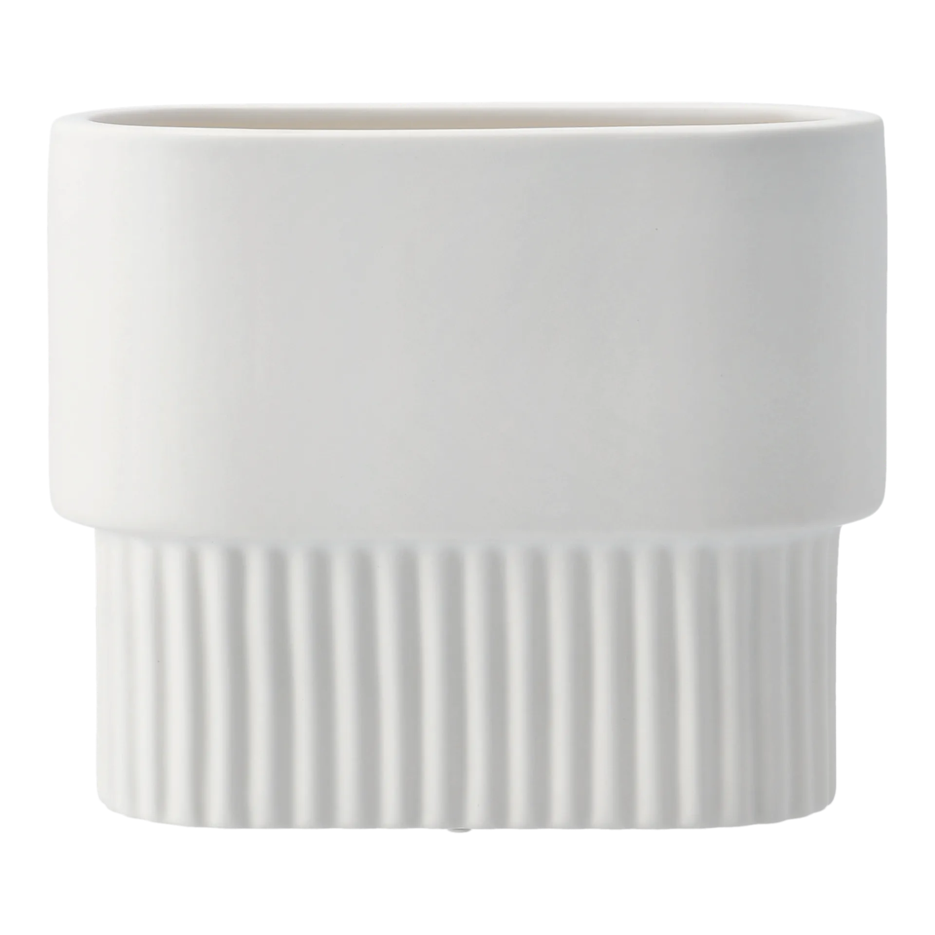 Vaso da fiori ovale basso Front, bianco DBKD