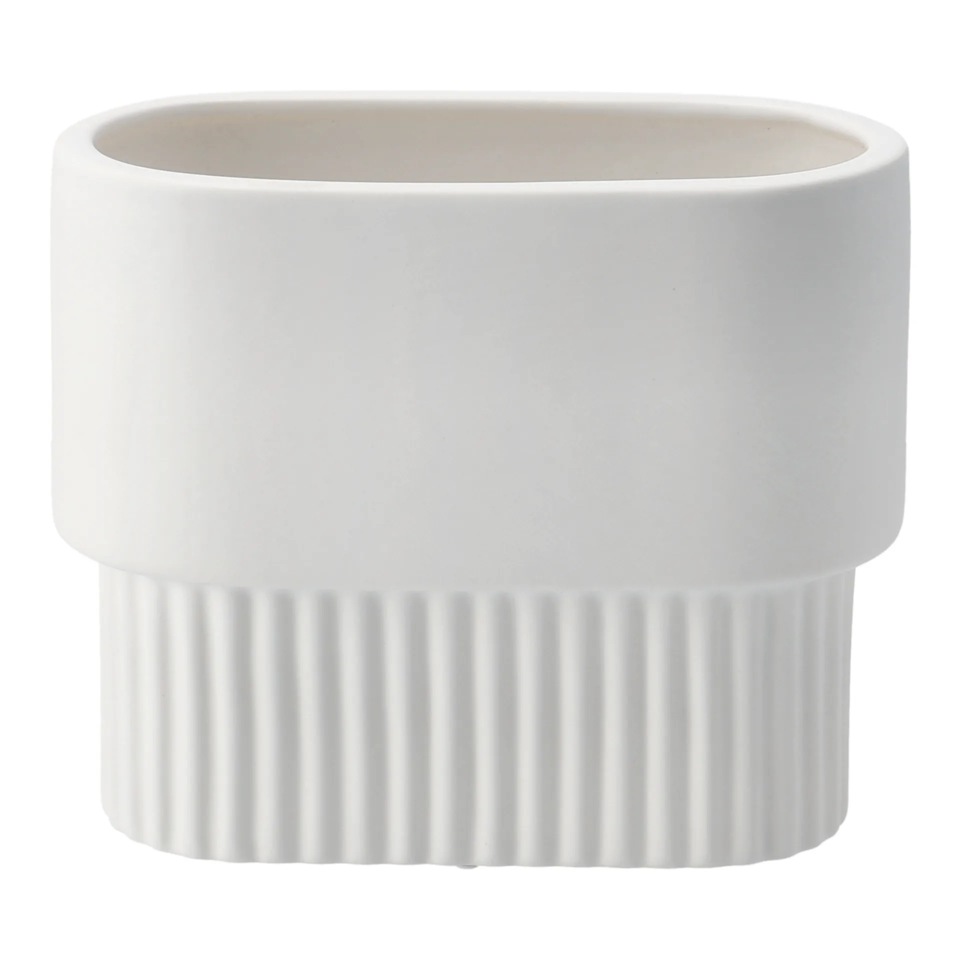 Vaso da fiori ovale basso Front, bianco DBKD