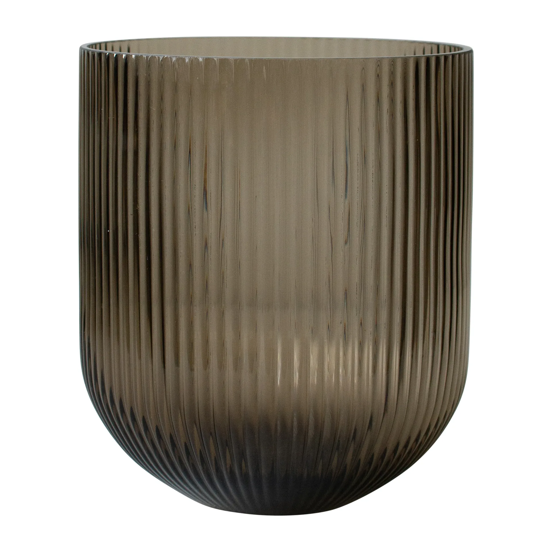 Vaso di vetro Simple Stripe, marrone, Grande DBKD