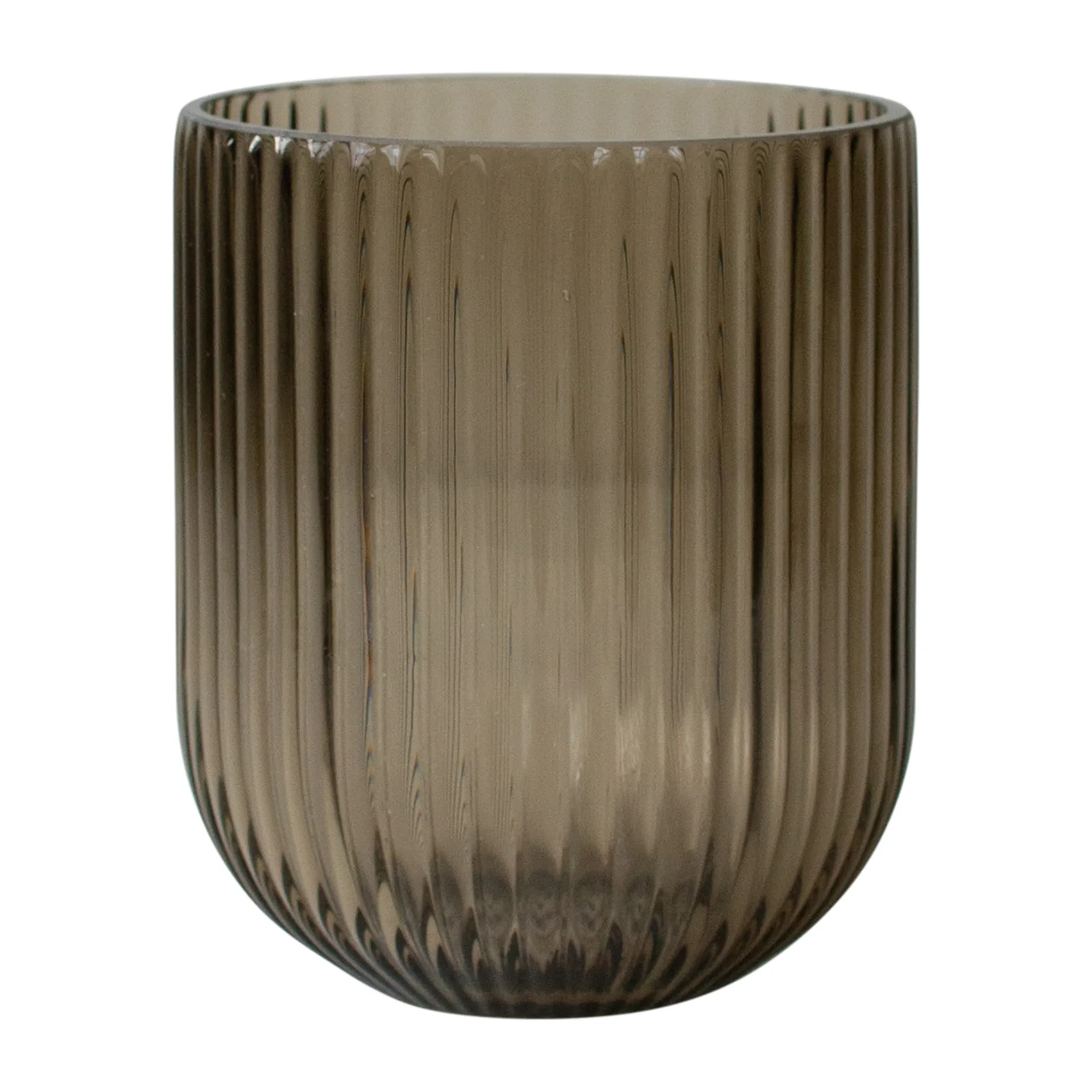 Vaso di vetro Simple Stripe, marrone, Piccolo DBKD