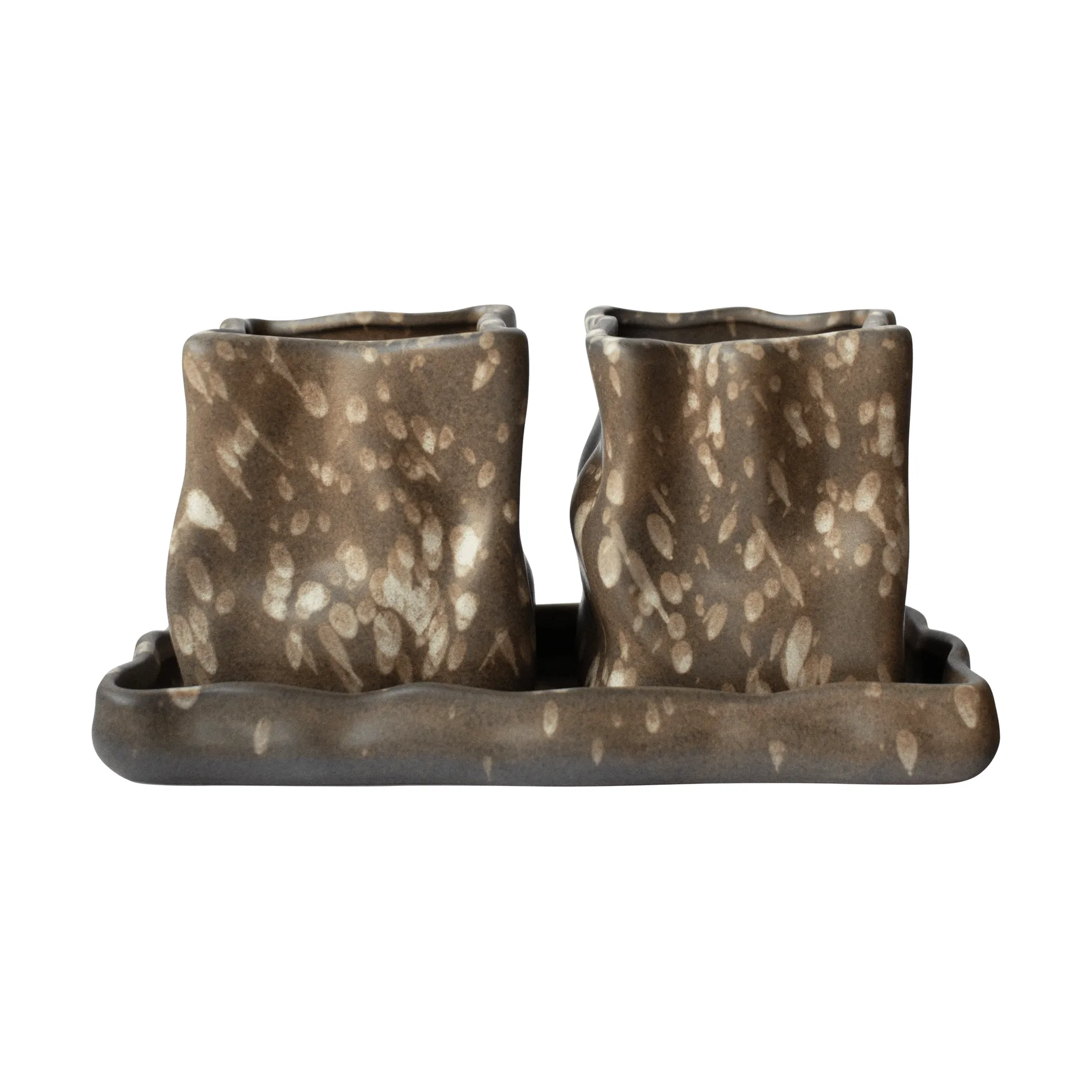 Vaso Herb 3 pezzi, Brown dot DBKD