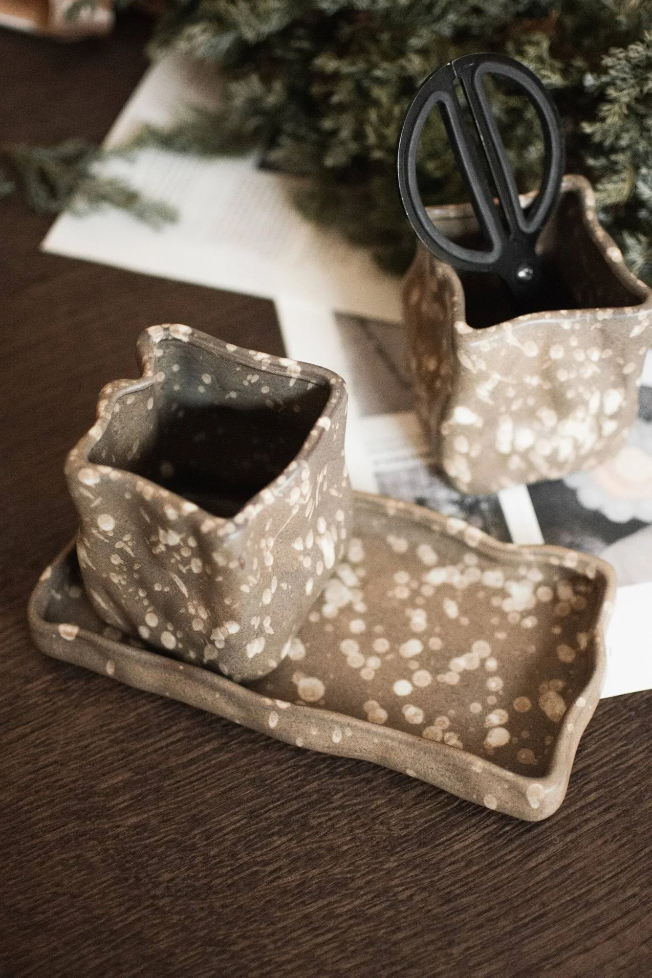 Vaso Herb 3 pezzi, Brown dot DBKD