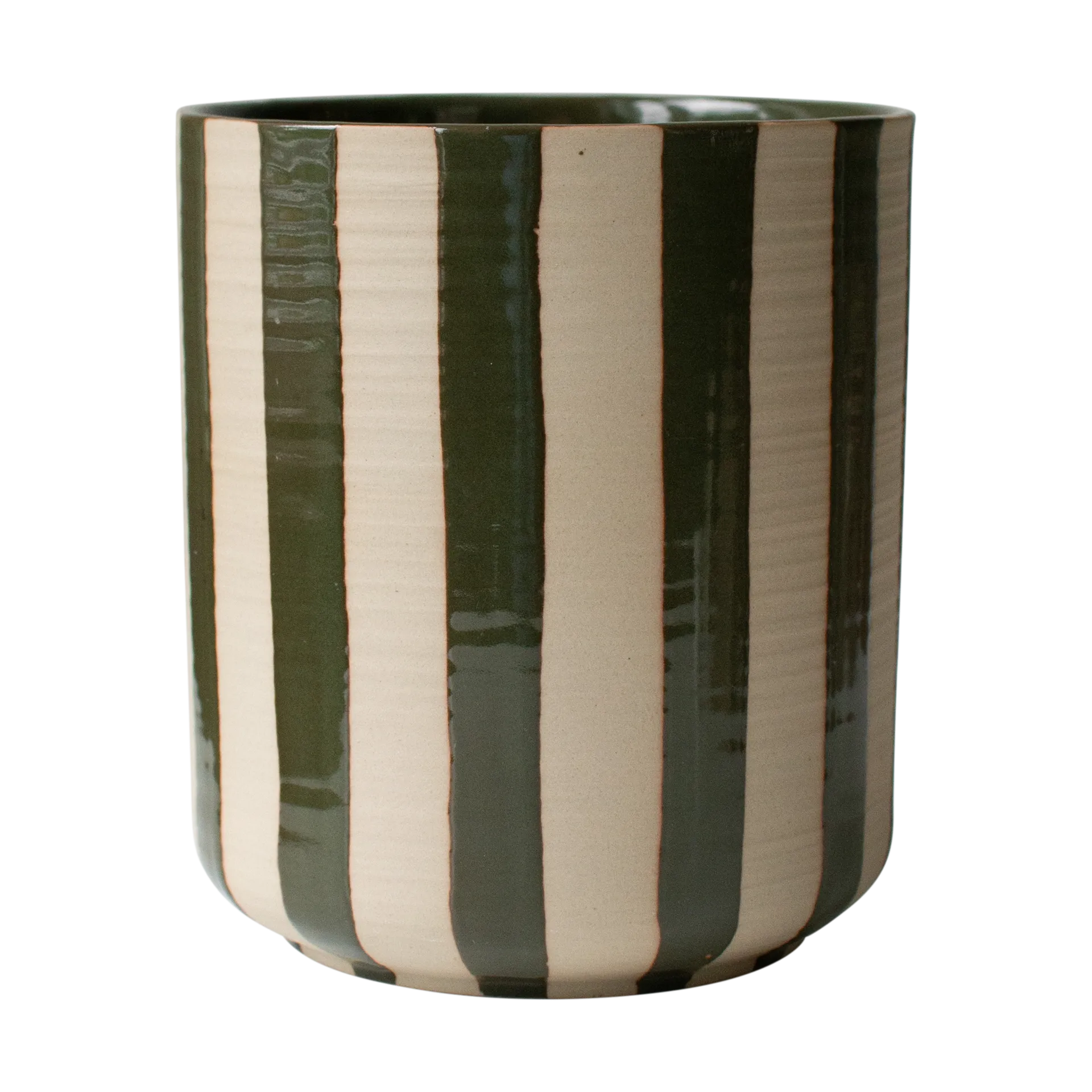 Vaso Line Ø14x16 cm, Stripe Green DBKD