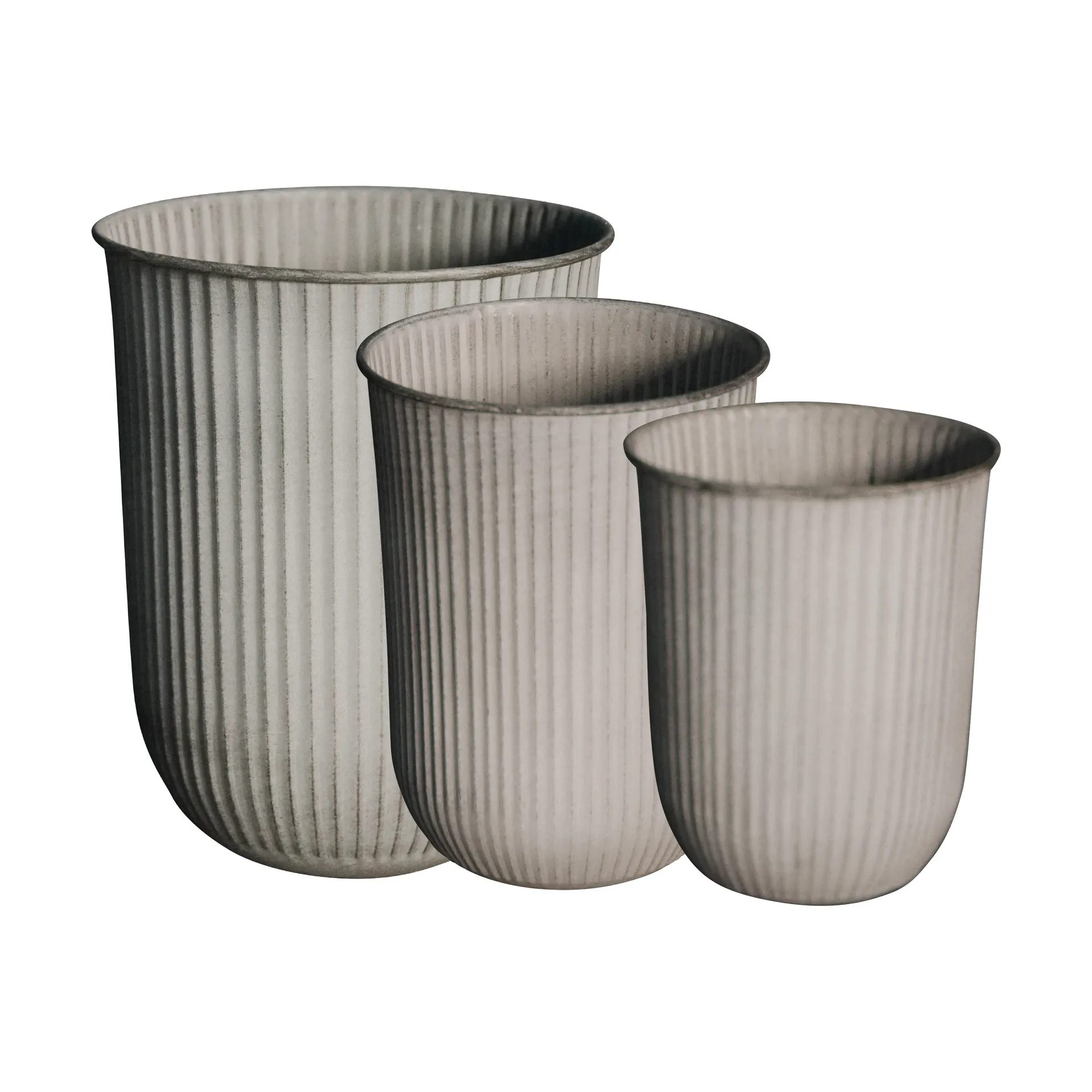 Vaso per fiori a righe Out 3 pezzi, Beige DBKD