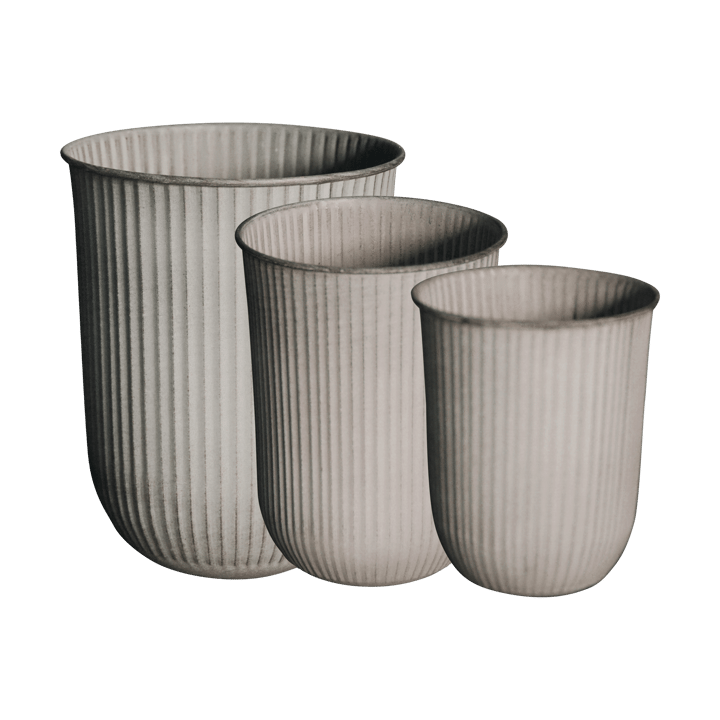 Vaso per fiori a righe Out 3 pezzi - Beige - DBKD