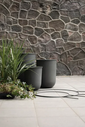 Vaso per fiori a righe Out 3 pezzi - Nero - DBKD