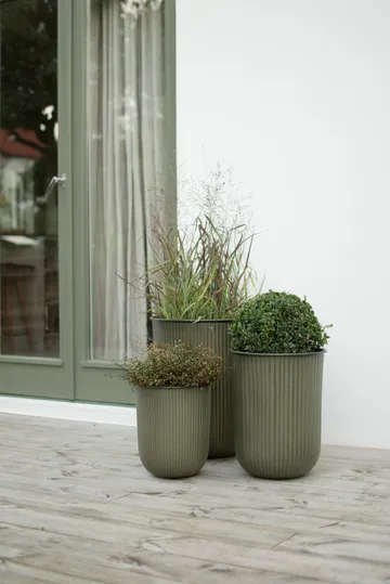 Vaso per fiori a righe Out 3 pezzi - Verde - DBKD