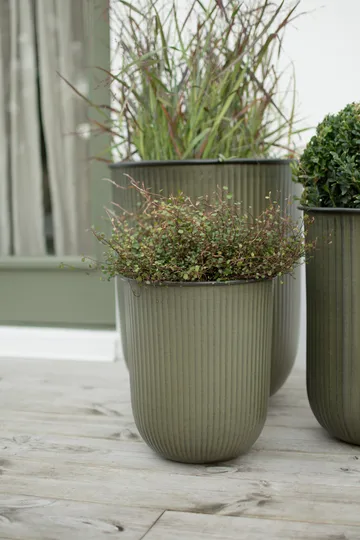 Vaso per fiori a righe Out 3 pezzi - Verde - DBKD