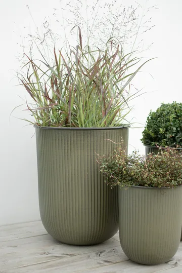 Vaso per fiori a righe Out 3 pezzi - Verde - DBKD