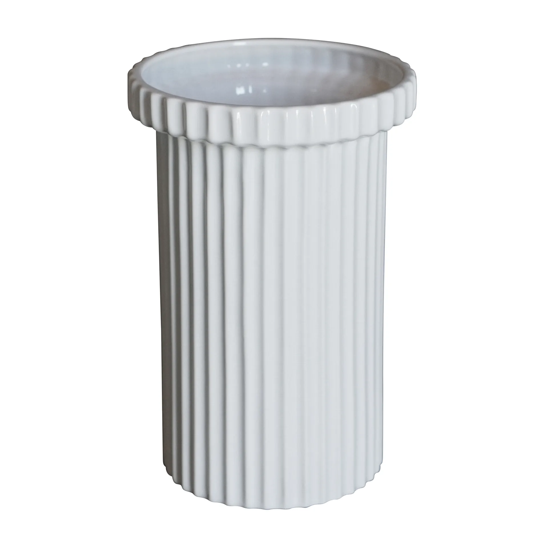 Vaso per fiori Stripe piccolo 22 cm, Shiny white DBKD