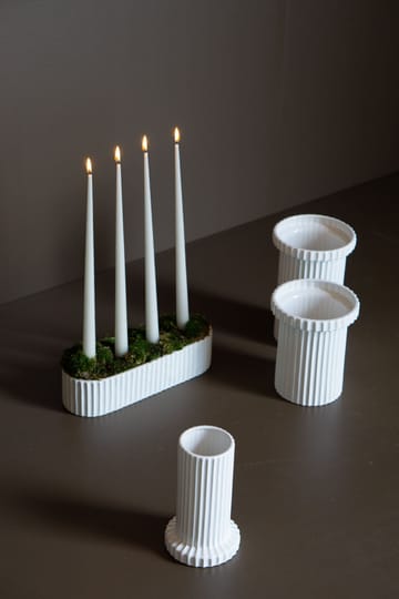 Vaso per fiori Stripe piccolo 22 cm - Shiny white - DBKD