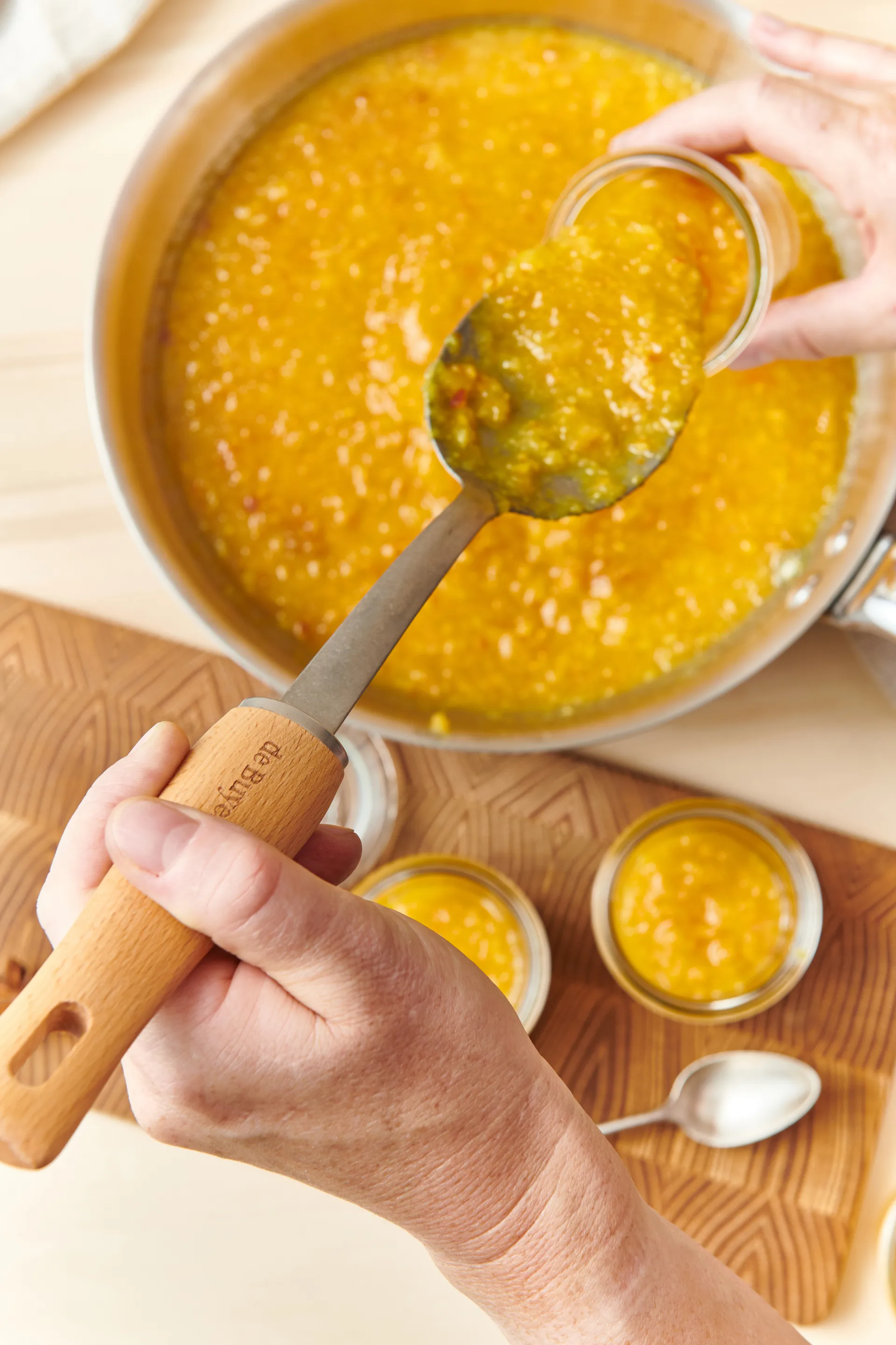 Cucchiaio da portata con manico in legno De Buyer B Bois, Acciaio inossidabile De Buyer