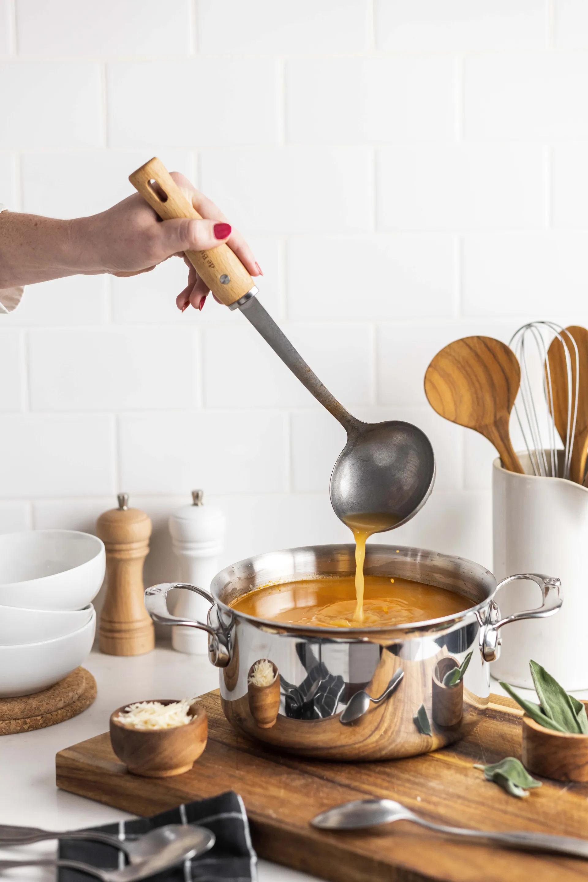 Mestolo da zuppa con manico in legno De Buyer B Bois , Acciaio inossidabile De Buyer