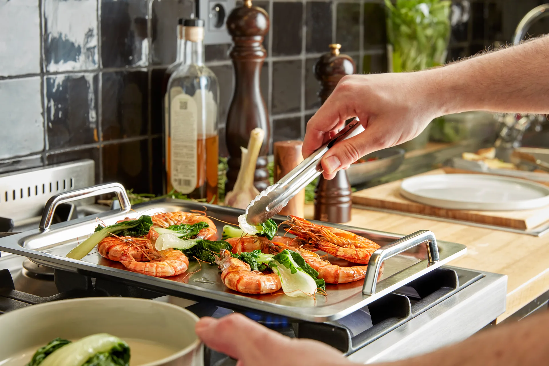 Padella 5 strati 39x27 cm Specialties 5 Teppanyaki , Acciaio inossidabile Demeyere