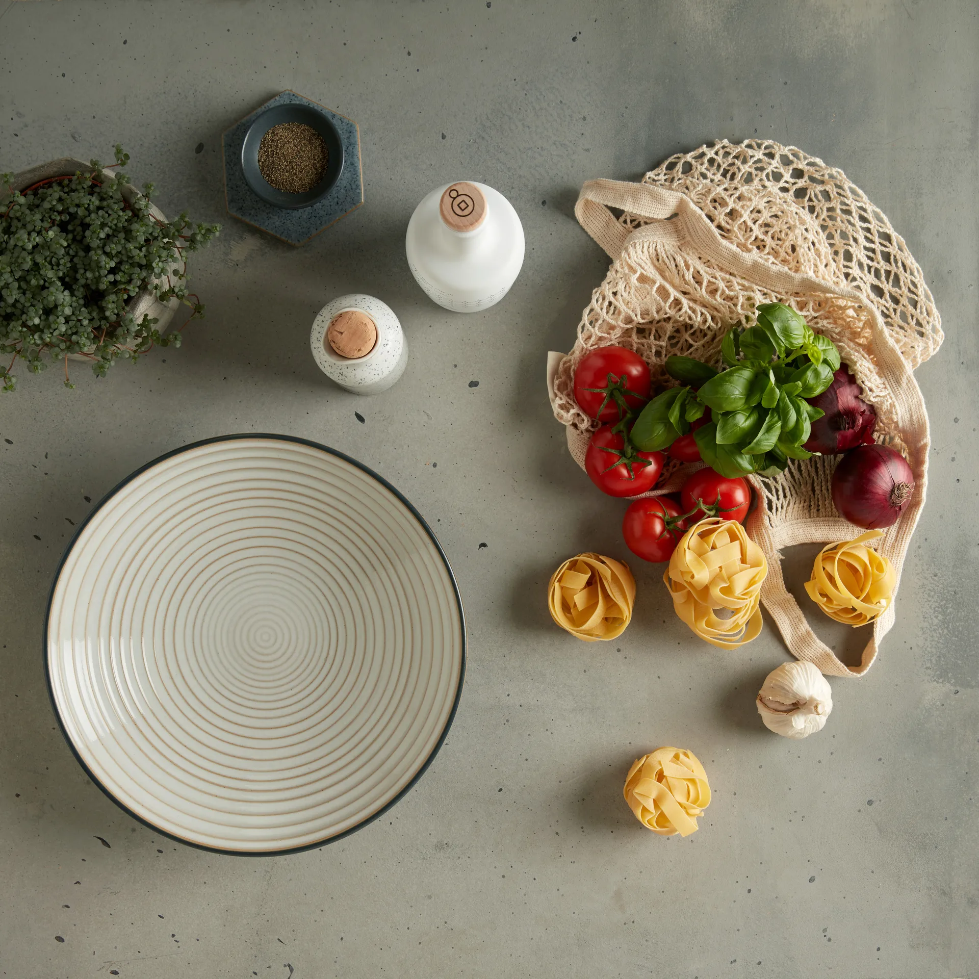 Ciotola con scanalature Studio Grey 31 cm, Granito Denby