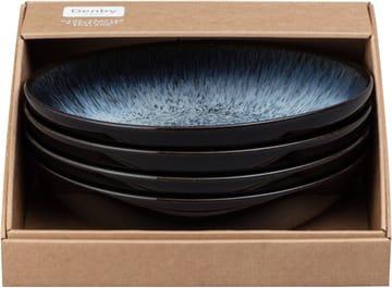 Ciotola per pasta Halo, 22 cm, confezione da 4 - Blu, grigio, nero - Denby