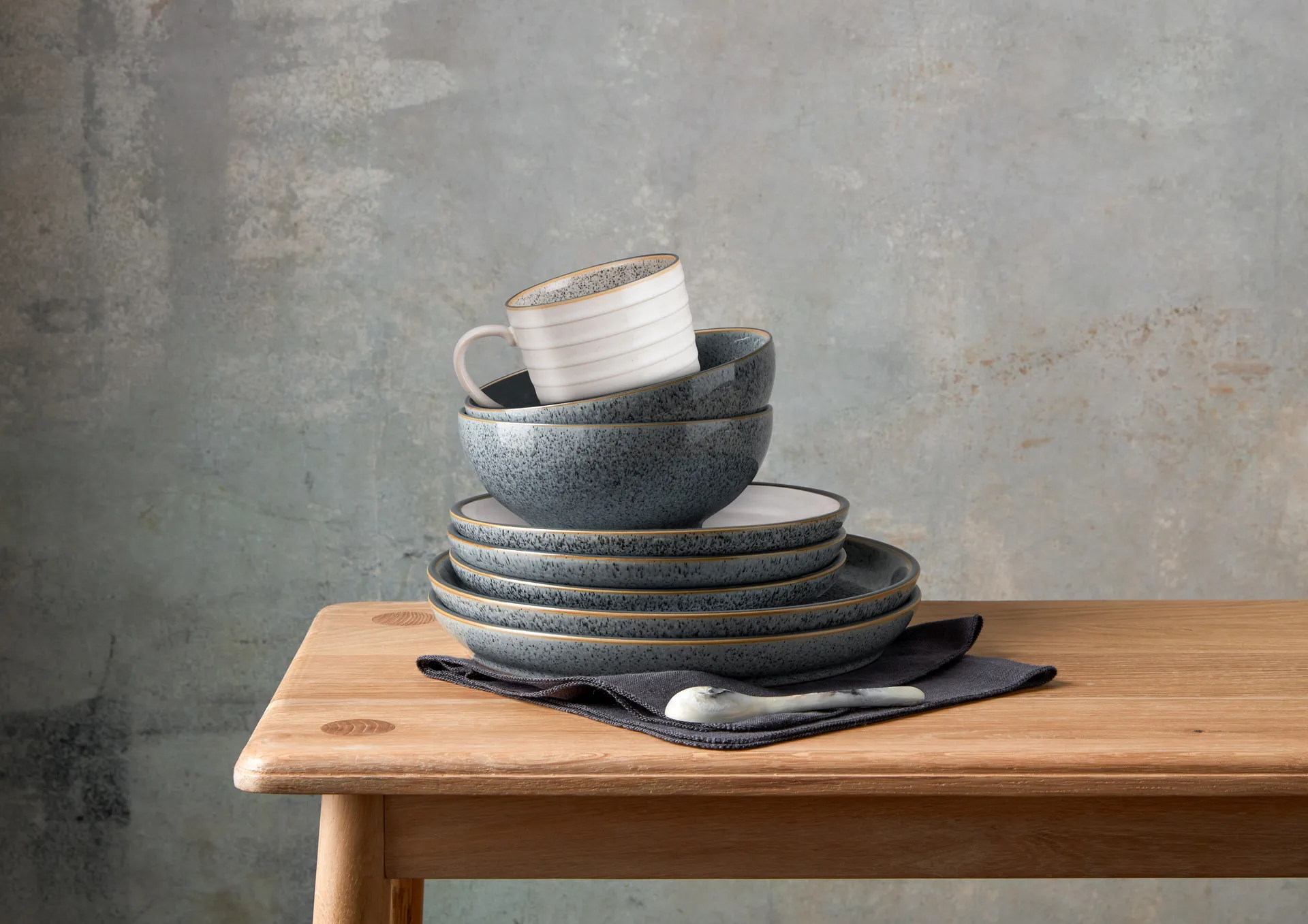 Ciotola Studio Grey 21 cm, confezione da 4, Granito Denby