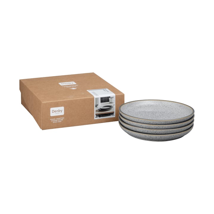 Confezione da 4 piatti Studio Grey 21 cm, Granito Denby