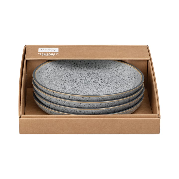 Confezione da 4 piatti Studio Grey 21 cm, Granito Denby