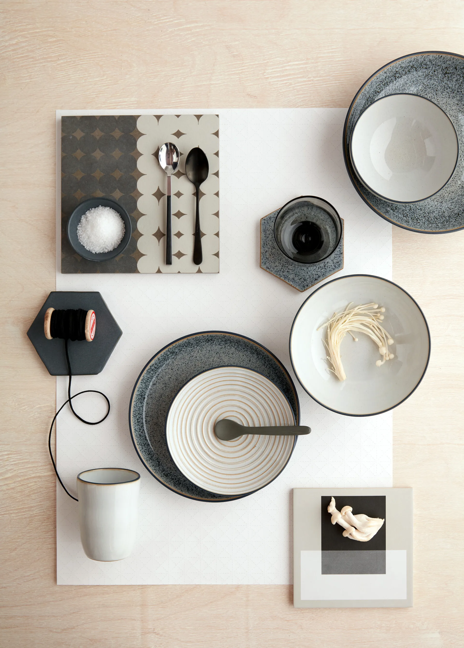 Confezione da 4 piatti Studio Grey 21 cm, Granito Denby