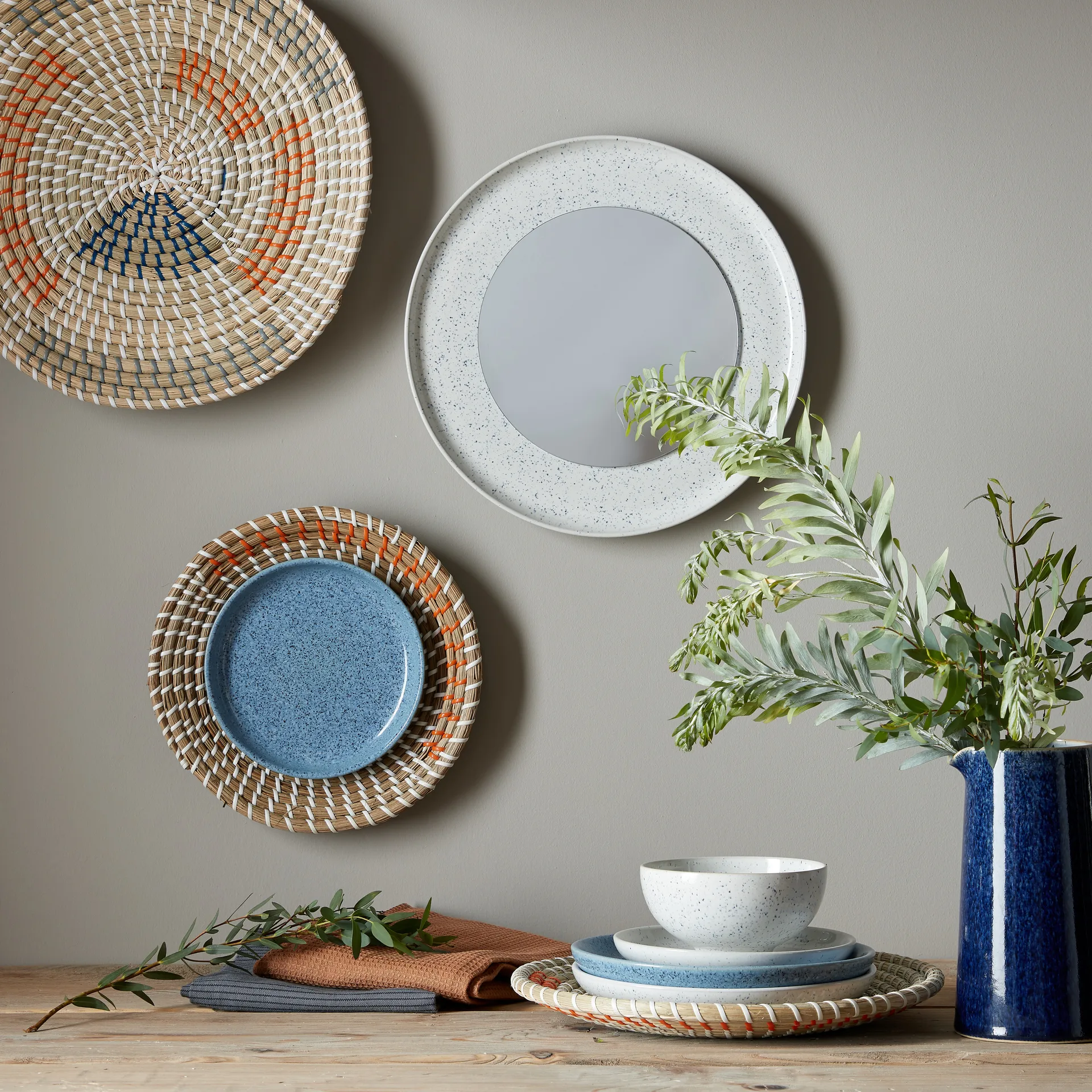 Piatto piano Studio Blue 21 cm, Gesso Denby