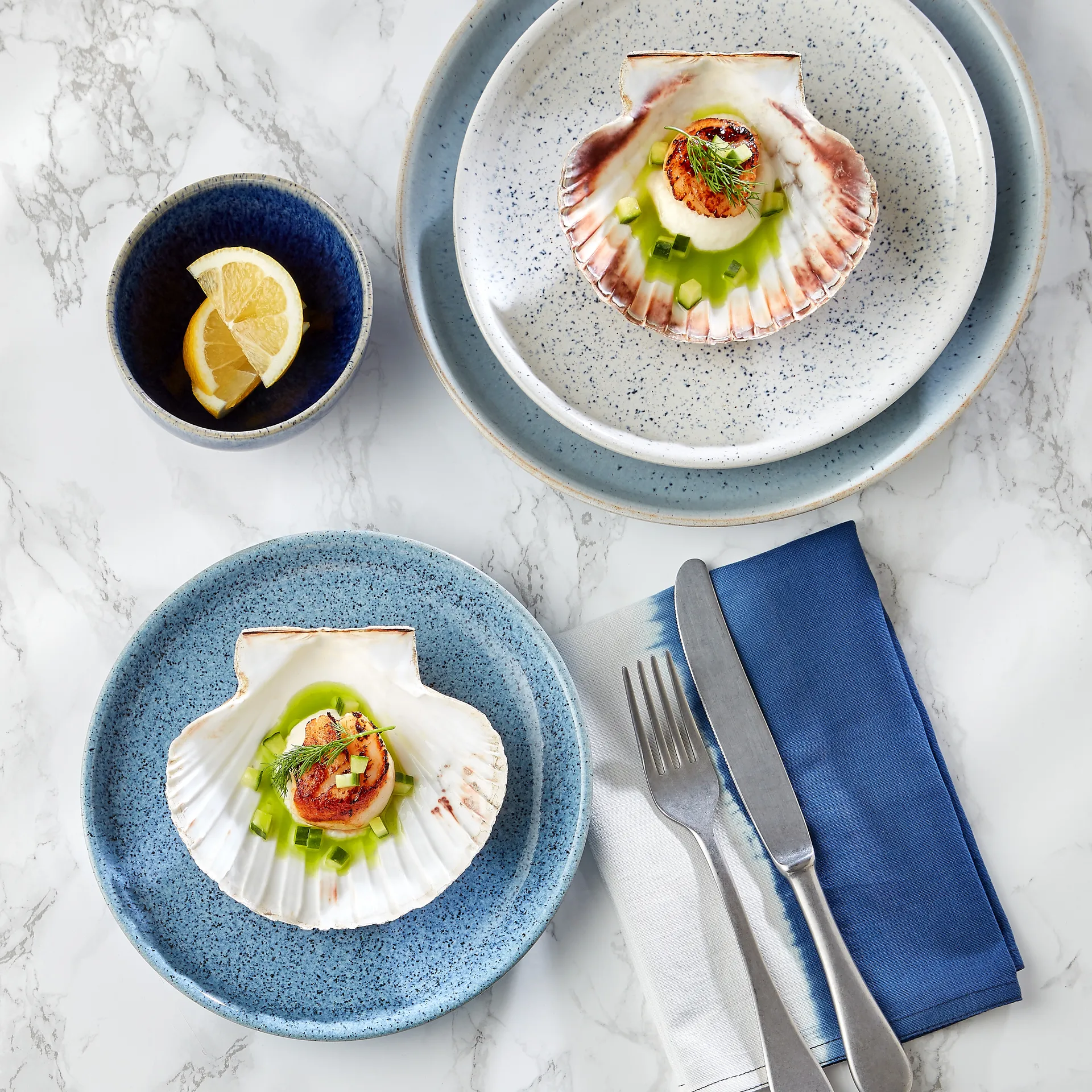 Piatto piano Studio Blue 26 cm, Selce Denby