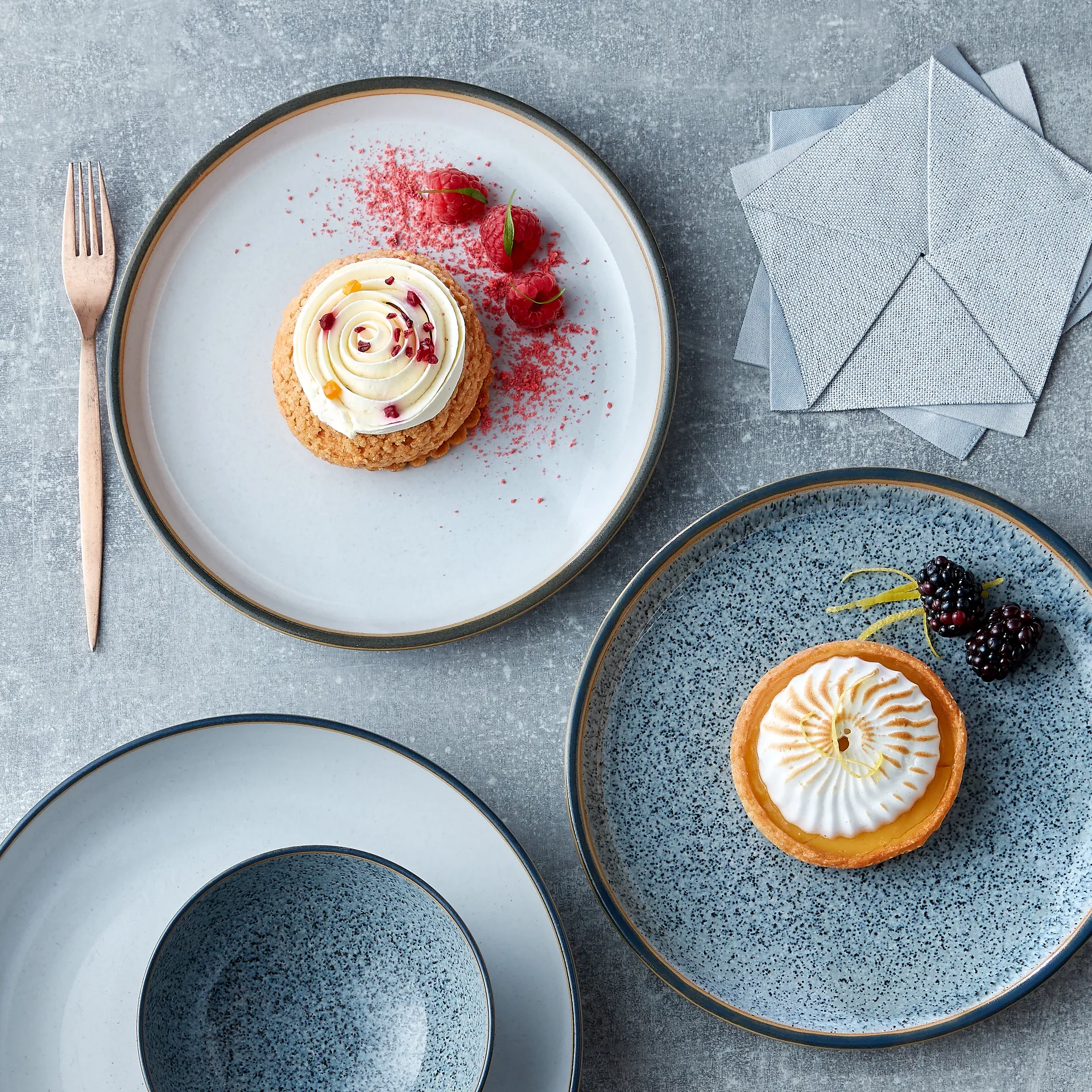 Piatto piano Studio Grey 26 cm, Granito Denby