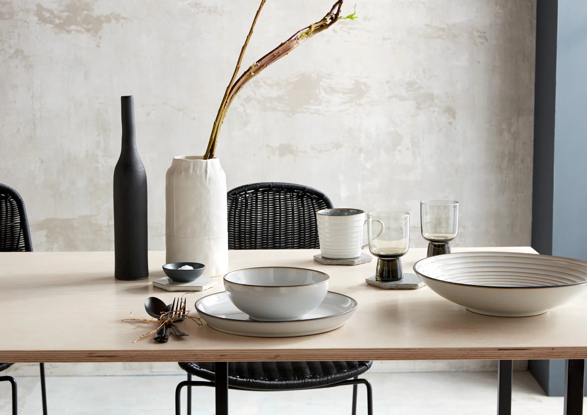 Tazza rigata Studio Grey 40 cl, Quarzo Denby