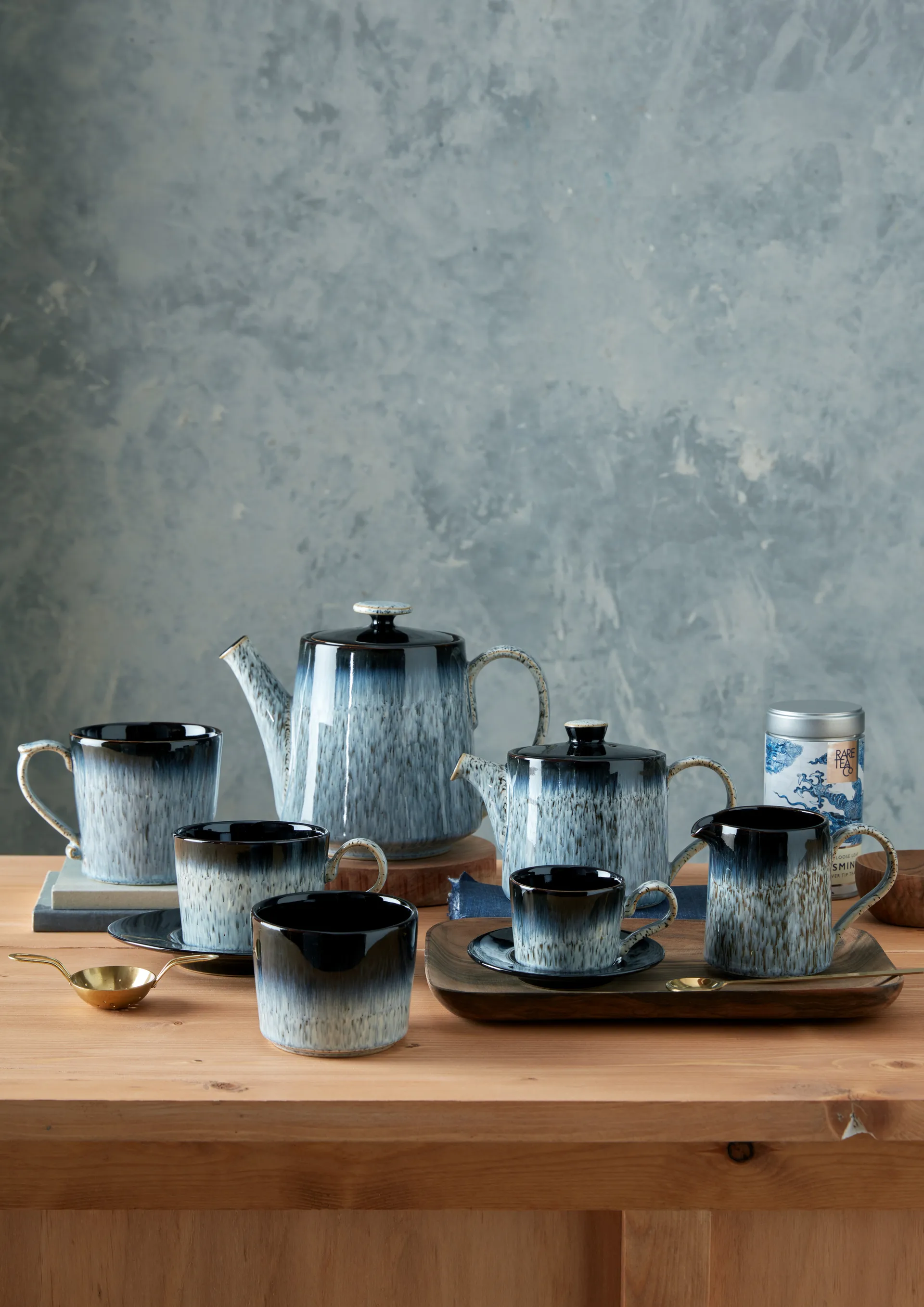 Tazzina da espresso Halo brew 10 cl, Blu, grigio, nero Denby