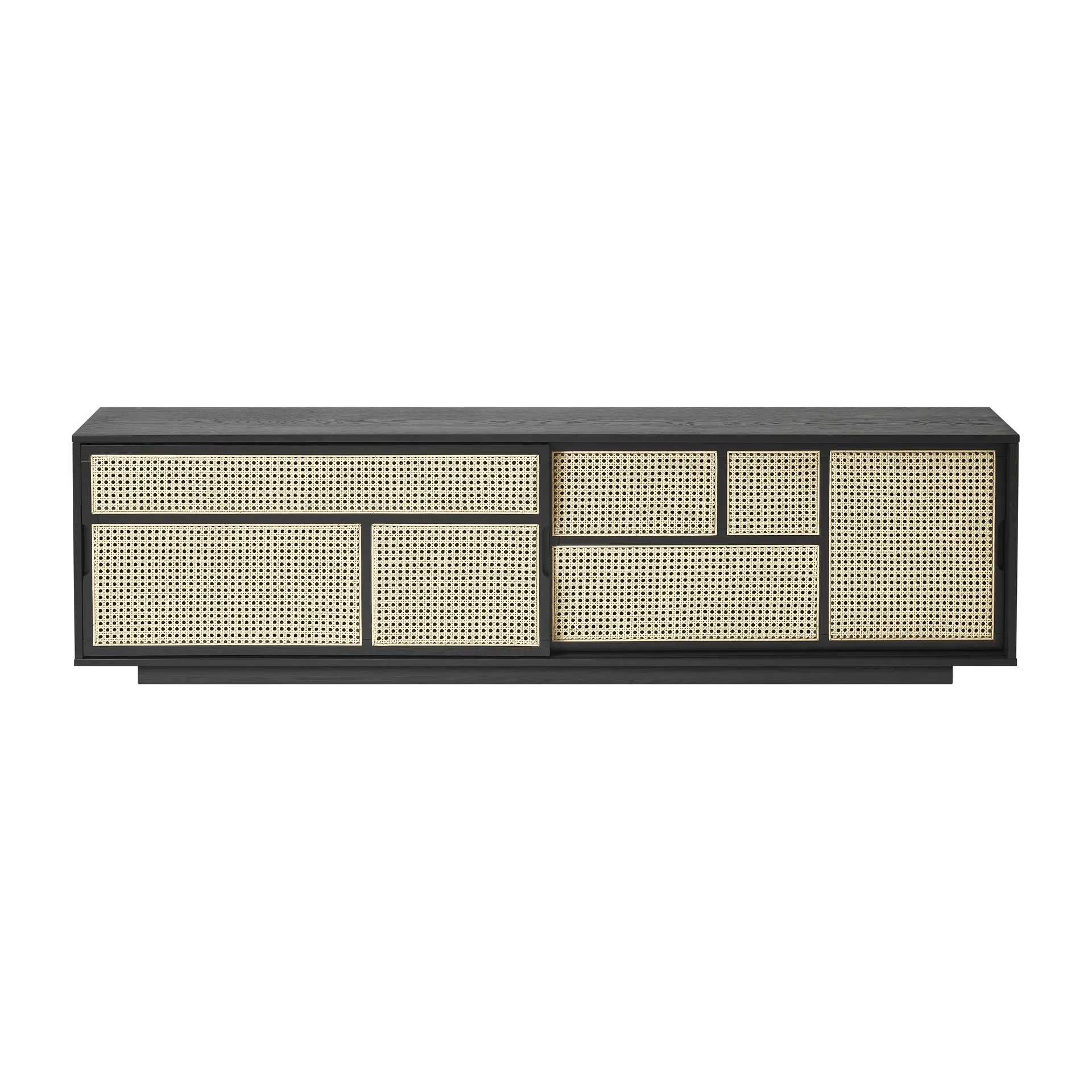 Credenza Air, bassa, nero, legno di rattan Design House Stockholm