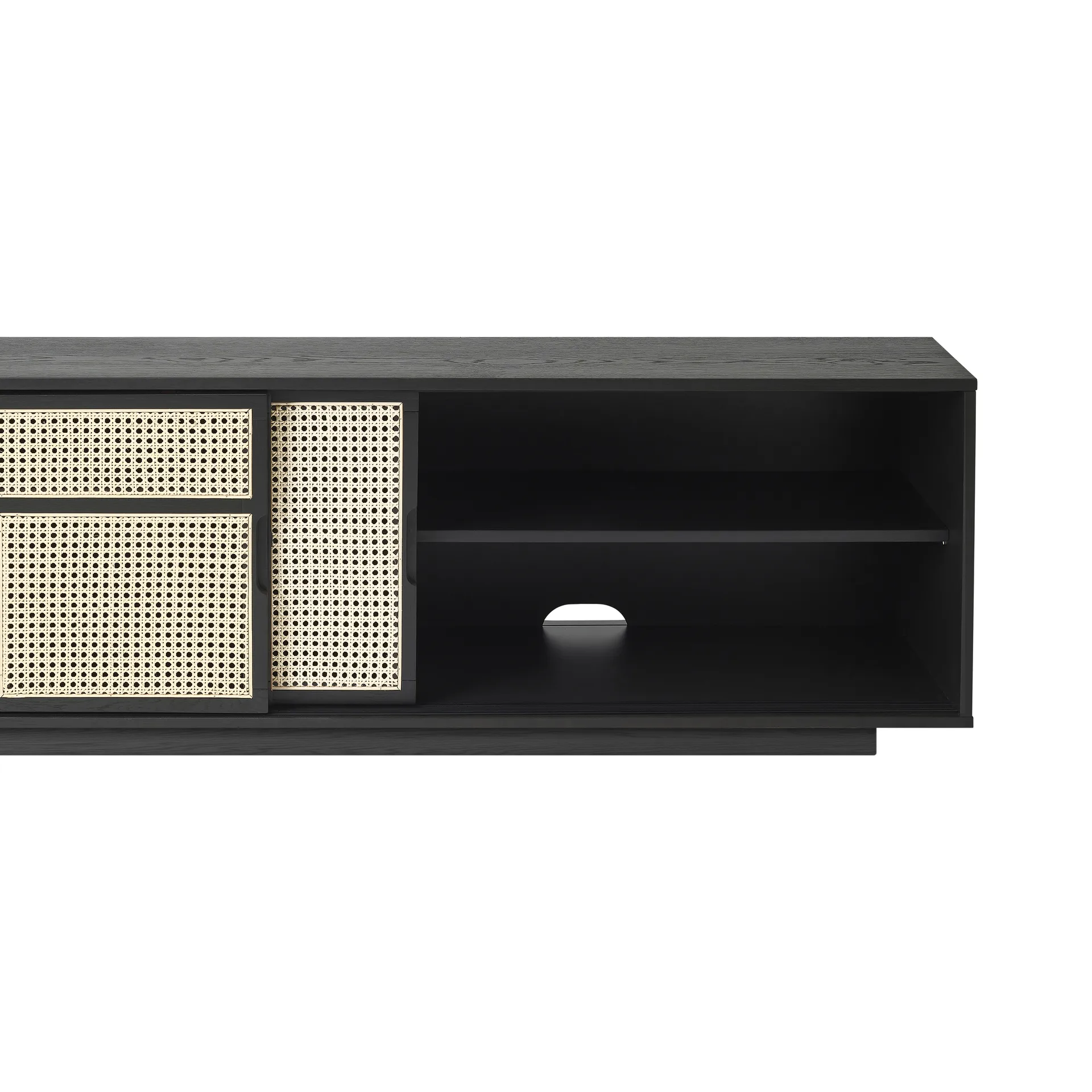 Credenza Air, bassa, nero, legno di rattan Design House Stockholm