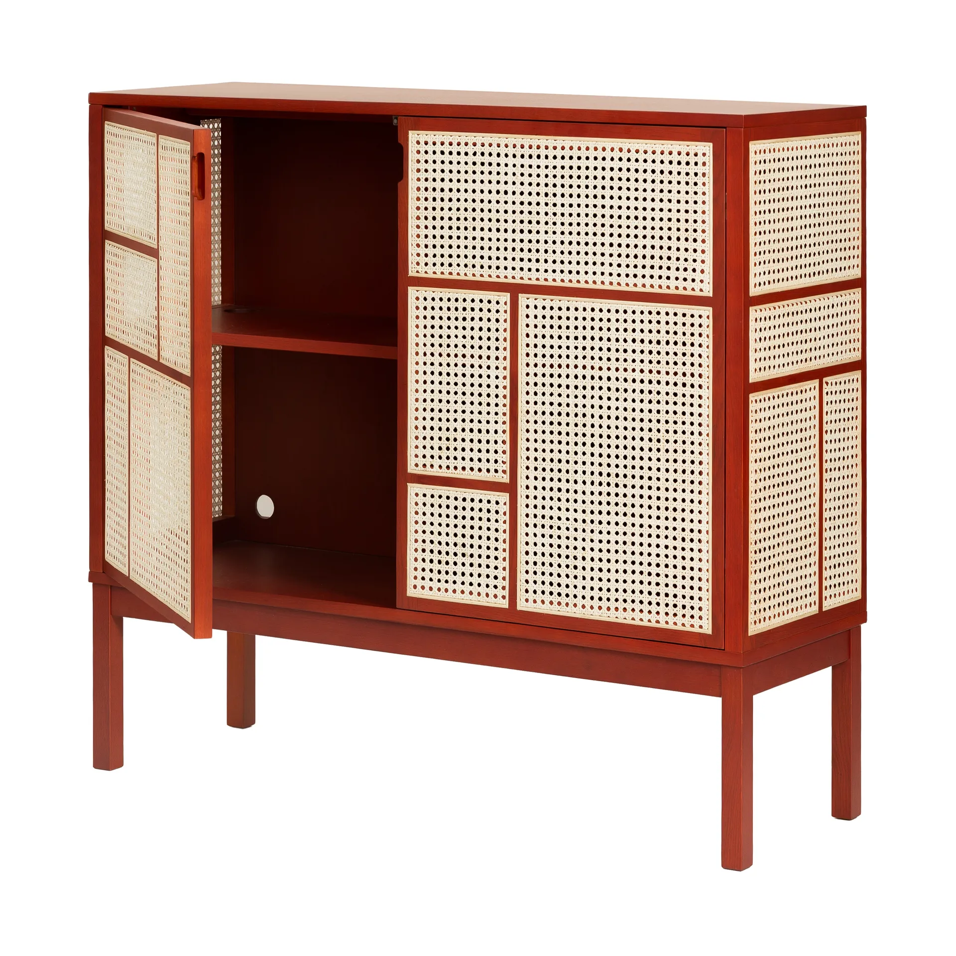 Credenza Air, Rosso, 120x110 cm, con gambe Design House Stockholm