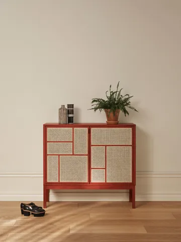 Credenza Air - Rosso, 120x110 cm, con gambe - Design House Stockholm