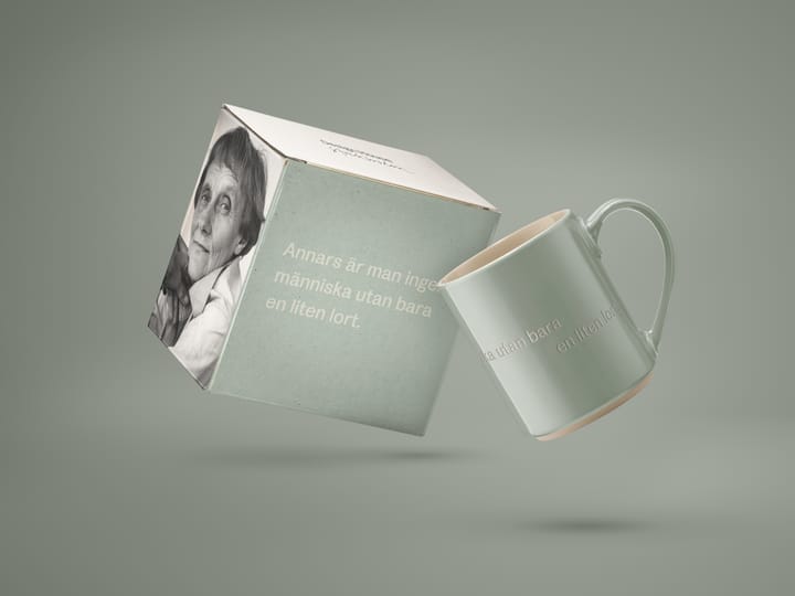 Tazza Astrid Lindgren, "annars är man ingen människa", Testo in Svedese Design House Stockholm