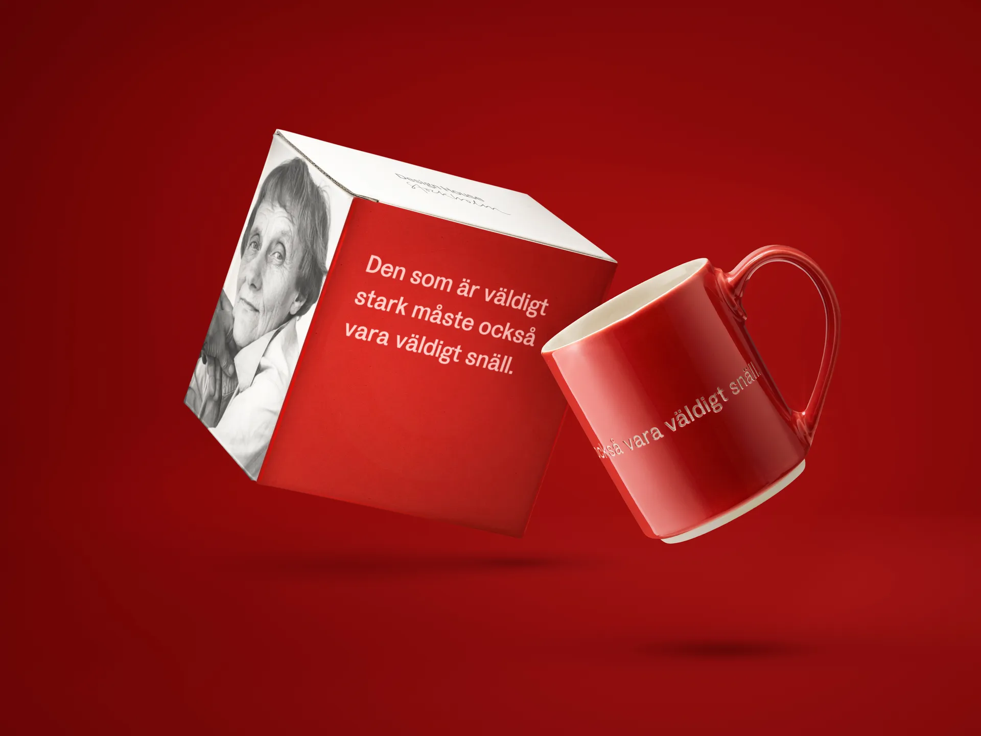 Tazza Astrid Lindgren, "If you are very strong", rosso-svedese Design House Stockholm