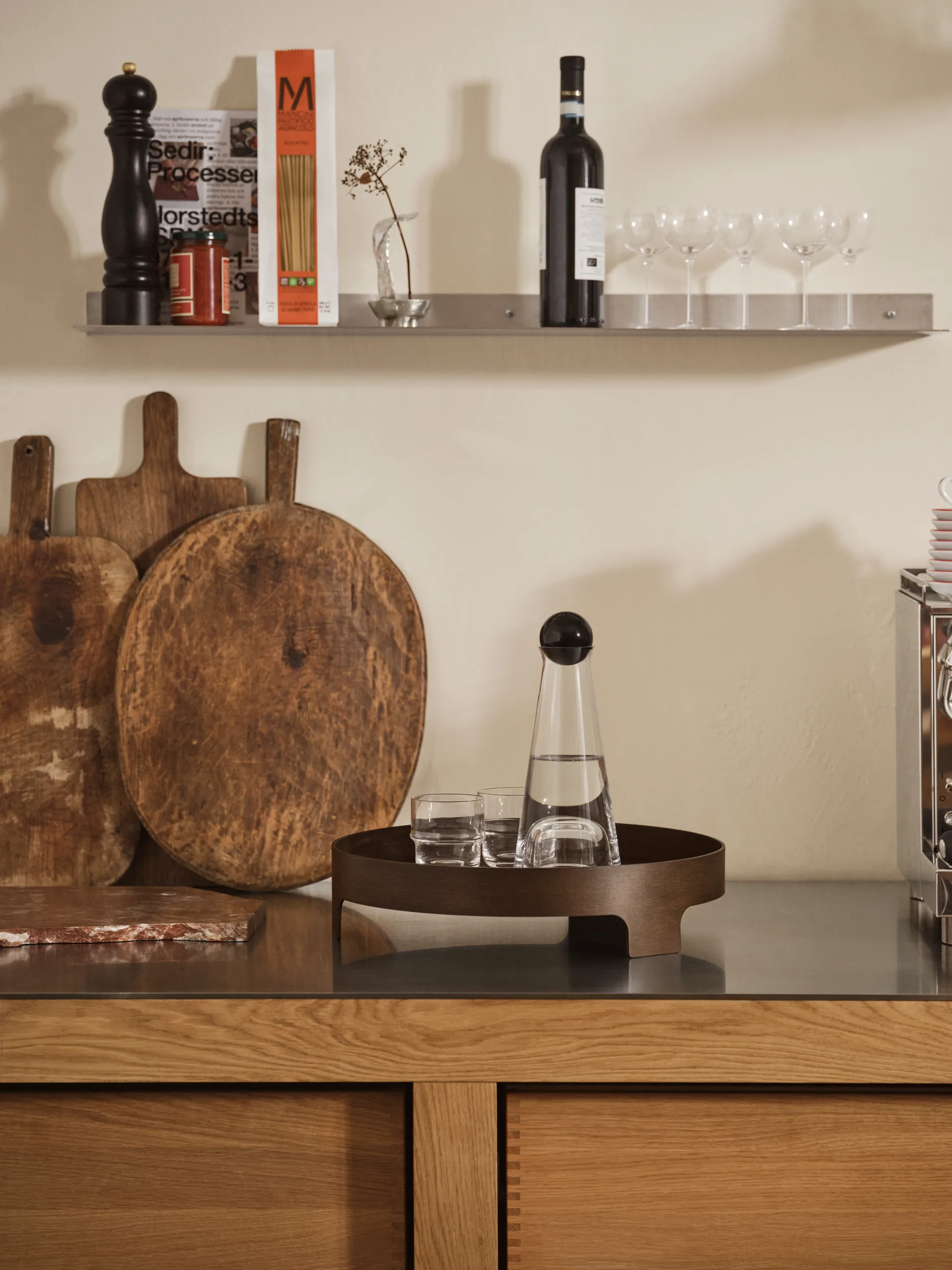 Vassoio Bridge, Quercia scura, Ø42 cm Design House Stockholm