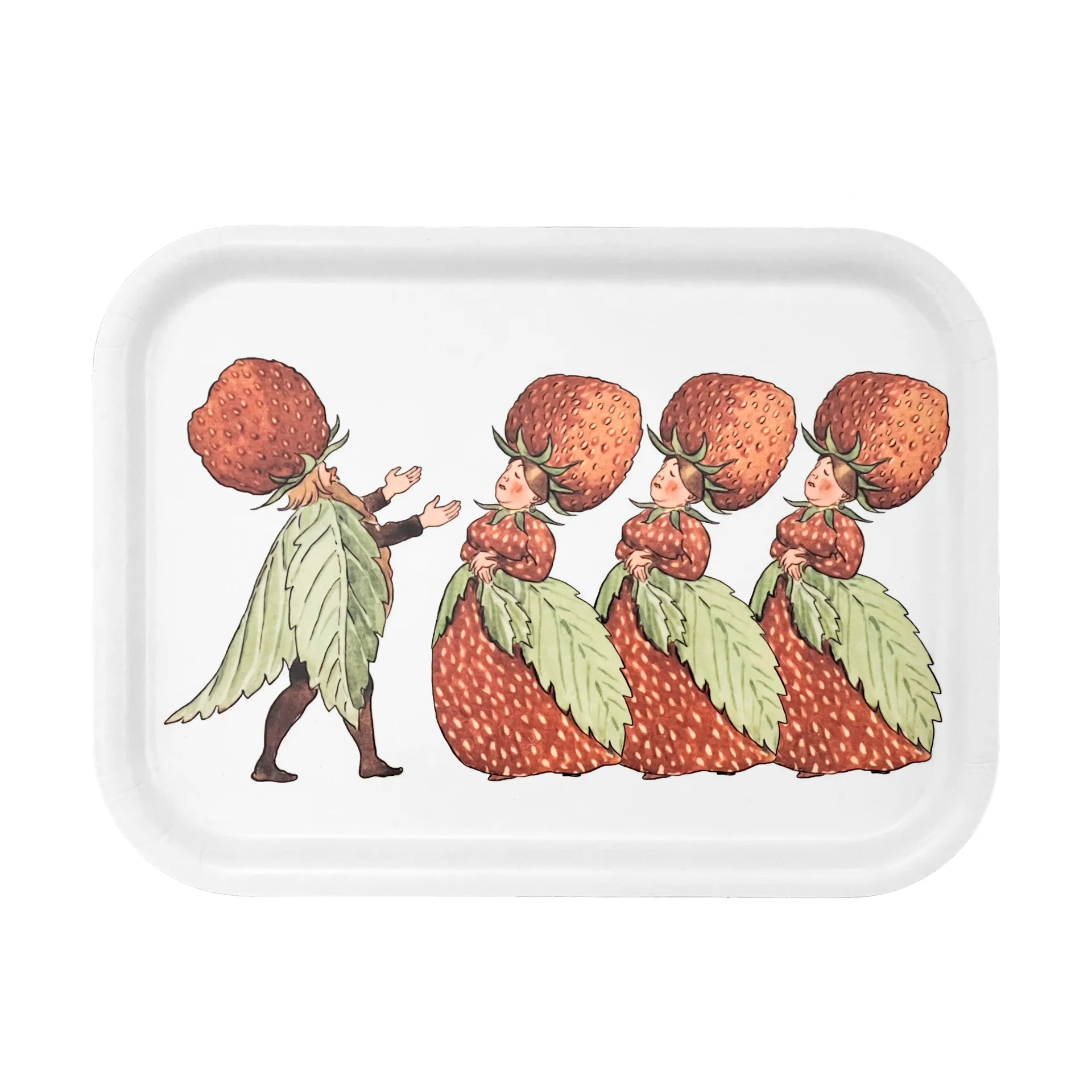 Vassoio The Strawberry Family 20x27 cm, Bianco Design House Stockholm