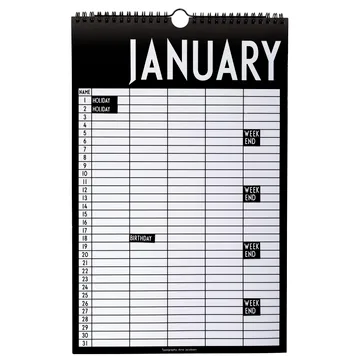 Calendario mensile Design Letters - Nero - Design Letters