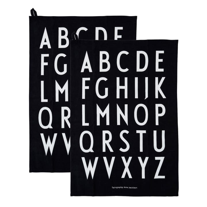 Canovaccio da cucina Design Letters 40x60 cm confezione da 2 - Nero - Design Letters