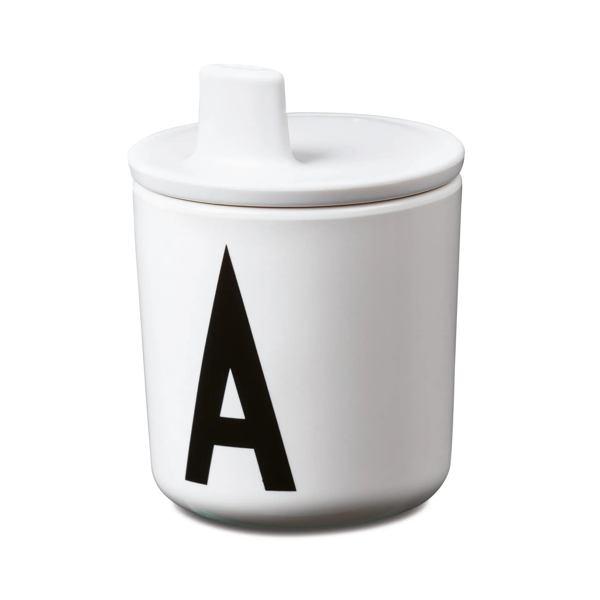 Coperchio a beccuccio per tazza in melammina Design Letters, bianco Design Letters