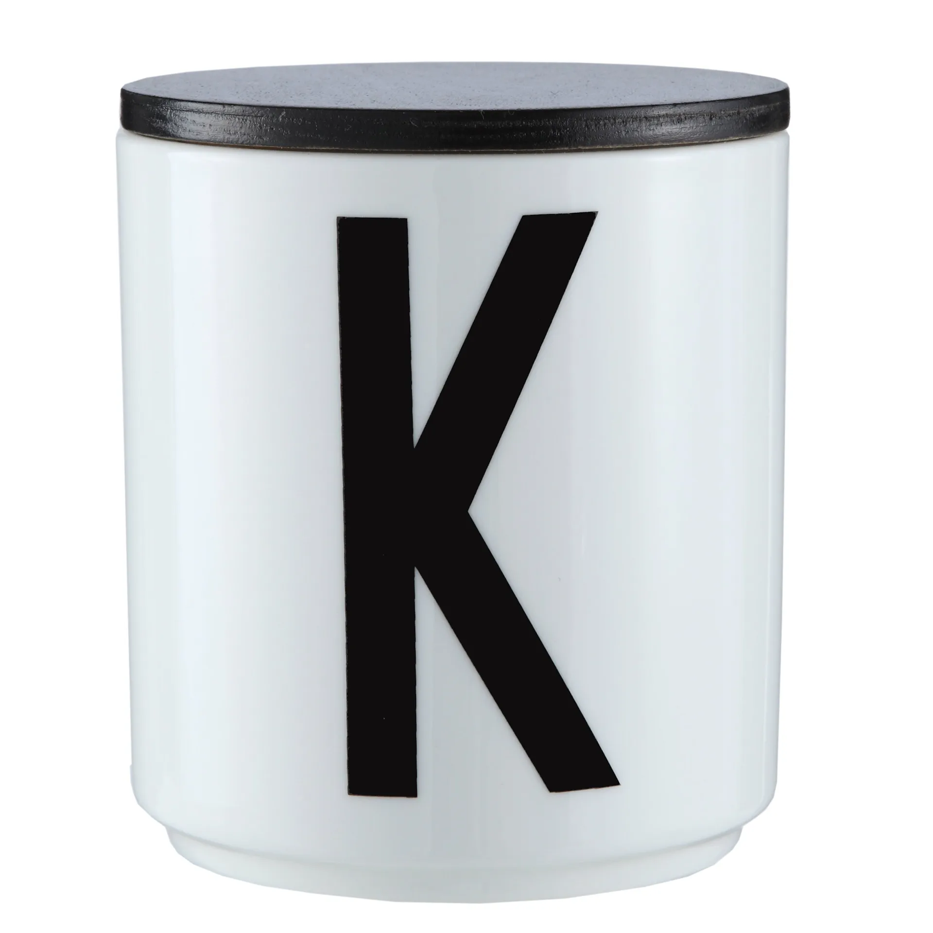 Coperchio in legno Design Letters Ø 8 cm, nero Design Letters