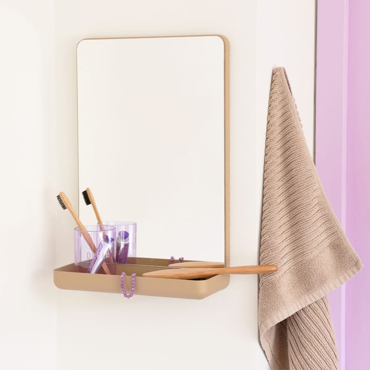 Design Letters Specchio da parete con mensola, Beige Design Letters
