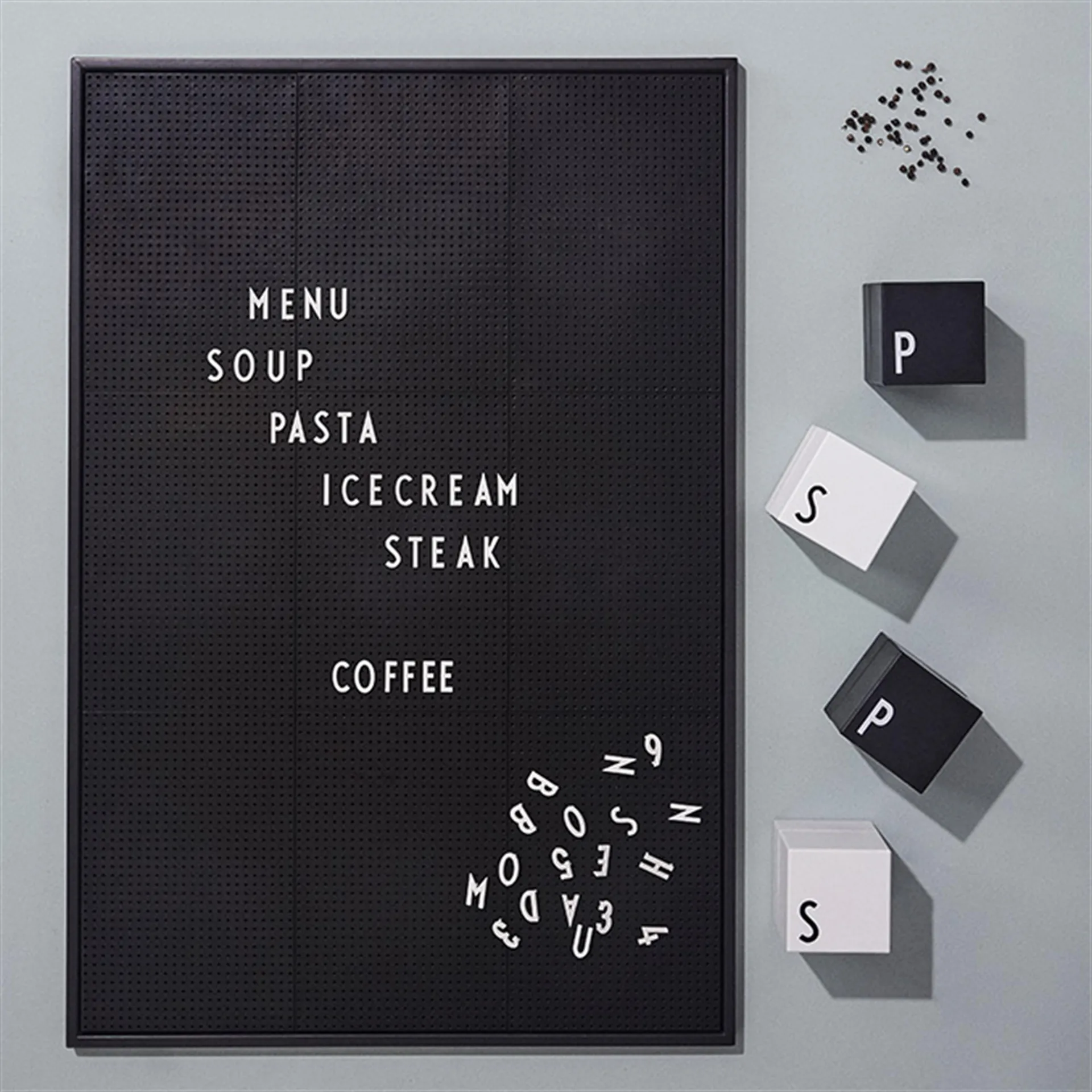 Lavagna Design Letters A2, nero Design Letters