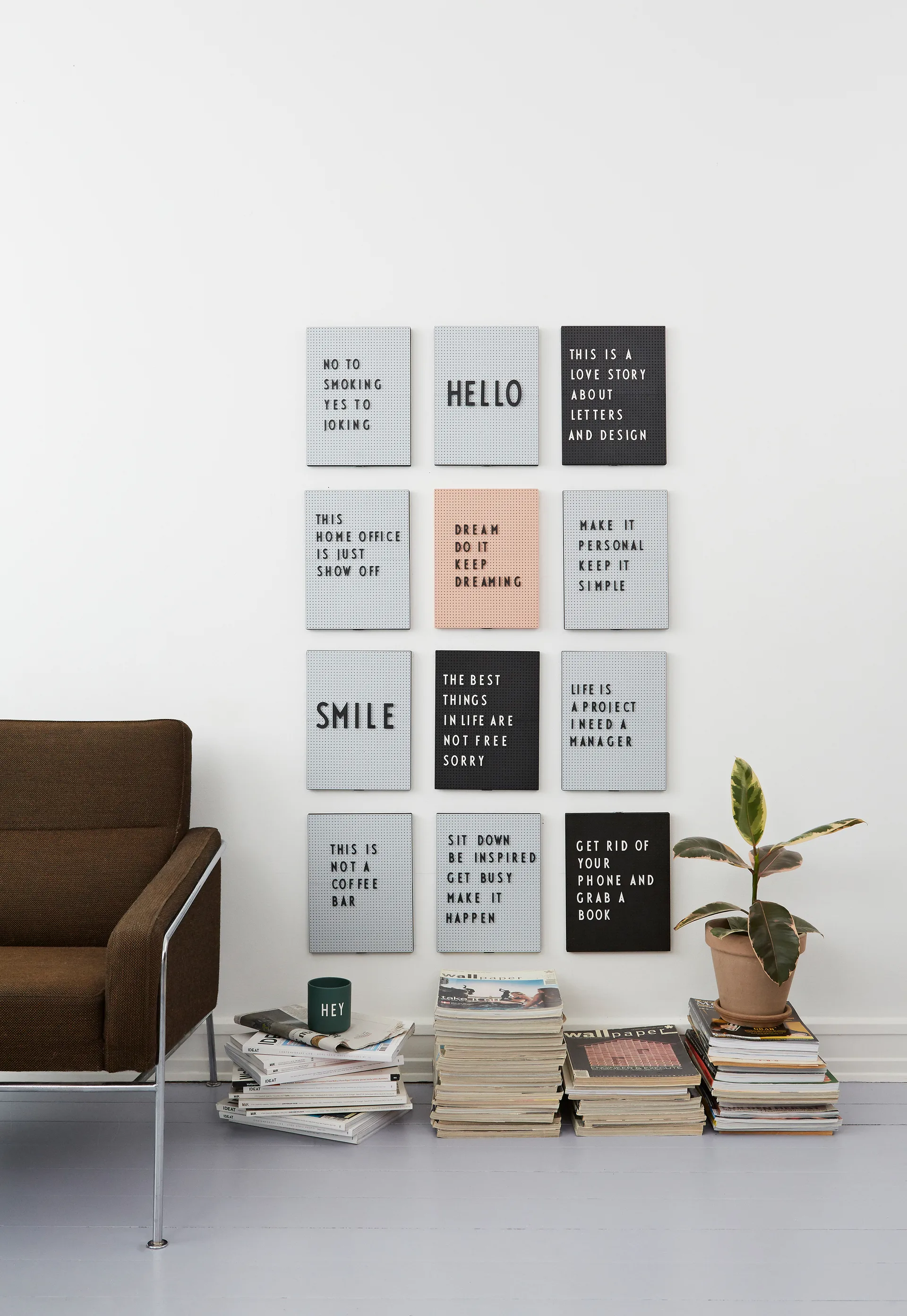 Lavagna Design Letters A4, Nero Design Letters