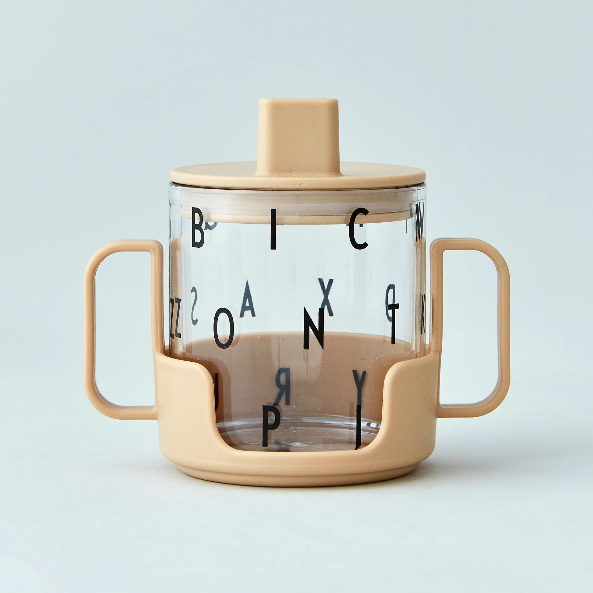 Manico Design Letters per bicchiere tritan, Beige Design Letters