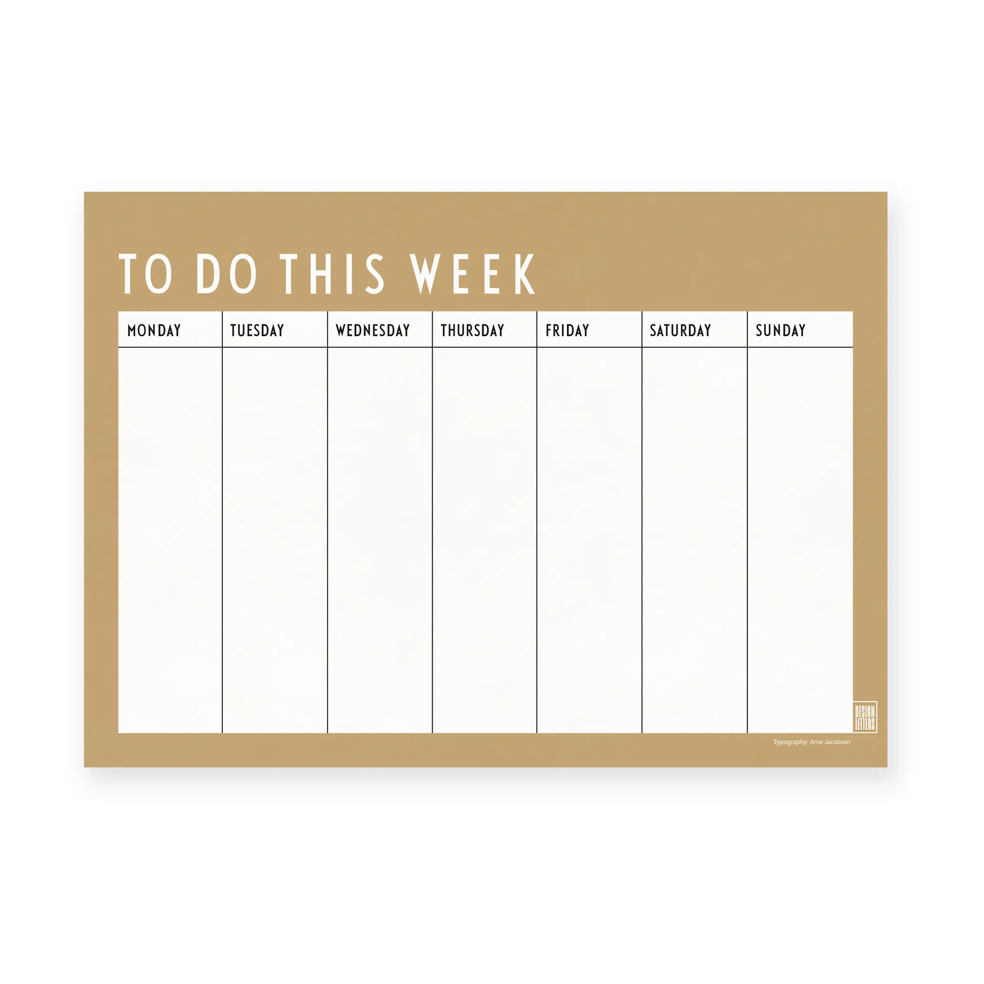 Planner settimanale Design Letters, Beige Design Letters
