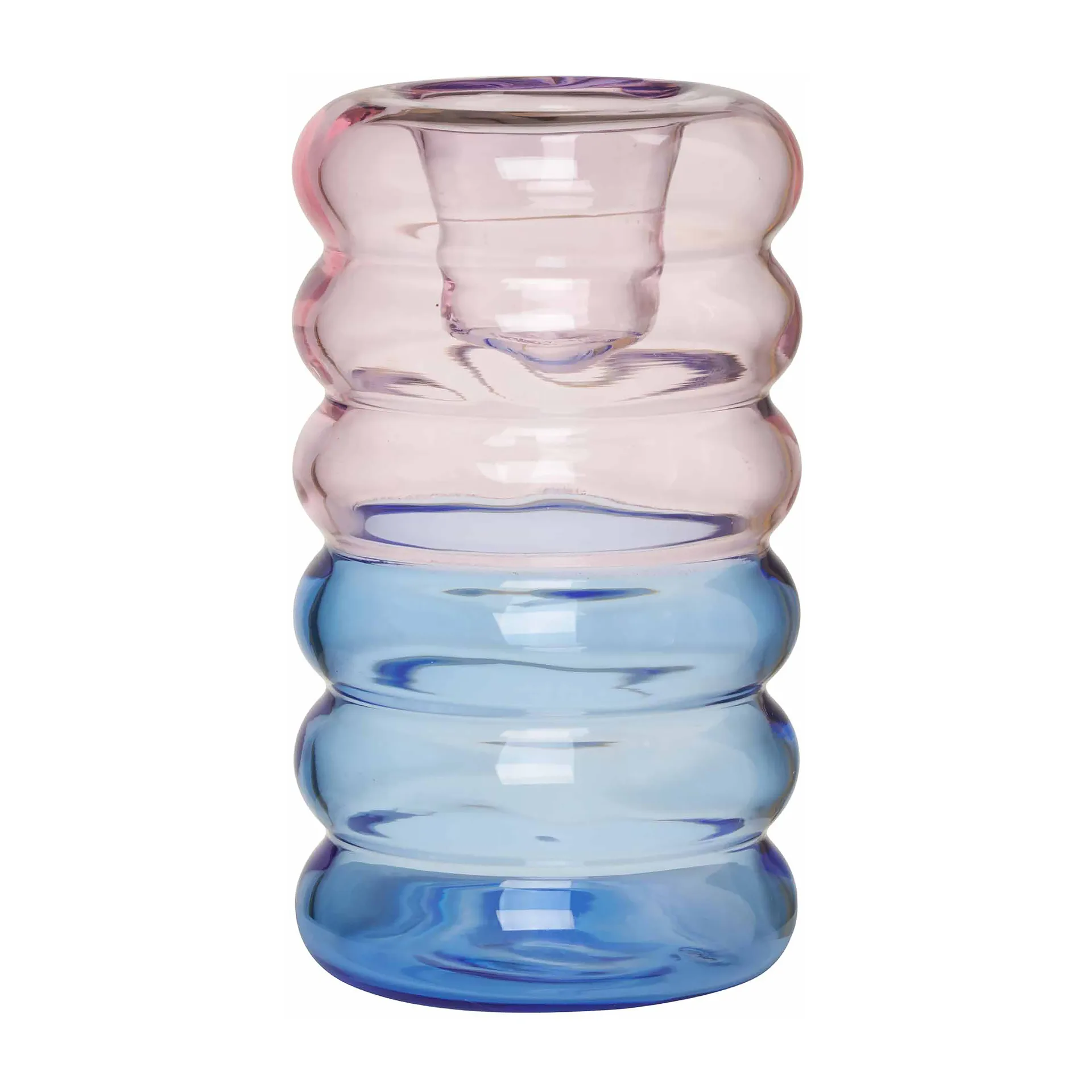 Portacandela Hoop Ø 3,5x9 cm, Rosa, blu Design Letters